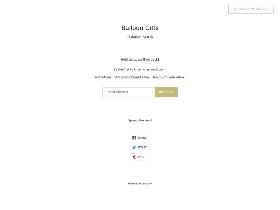 balloongifts.com.au shopify website screenshot