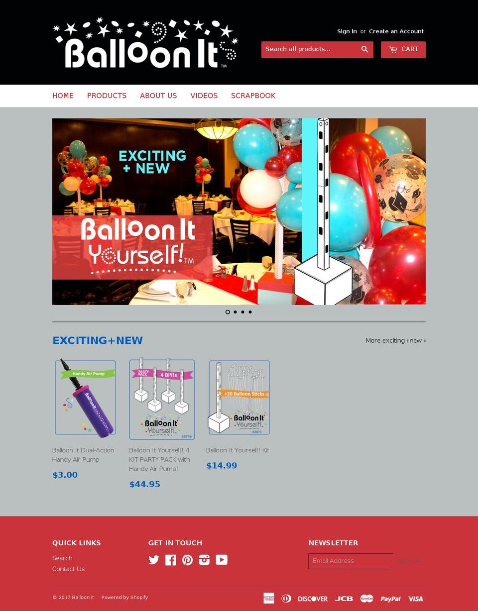 balloonit.com shopify website screenshot