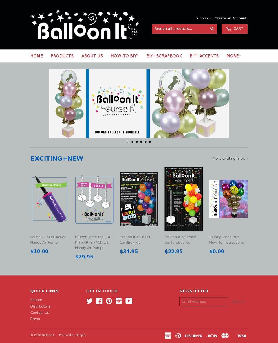 balloonityourself.com — Shopify storefront screenshot