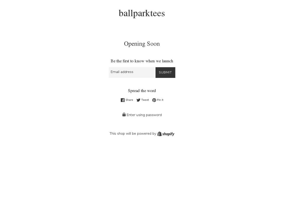 ballparktees.com shopify website screenshot