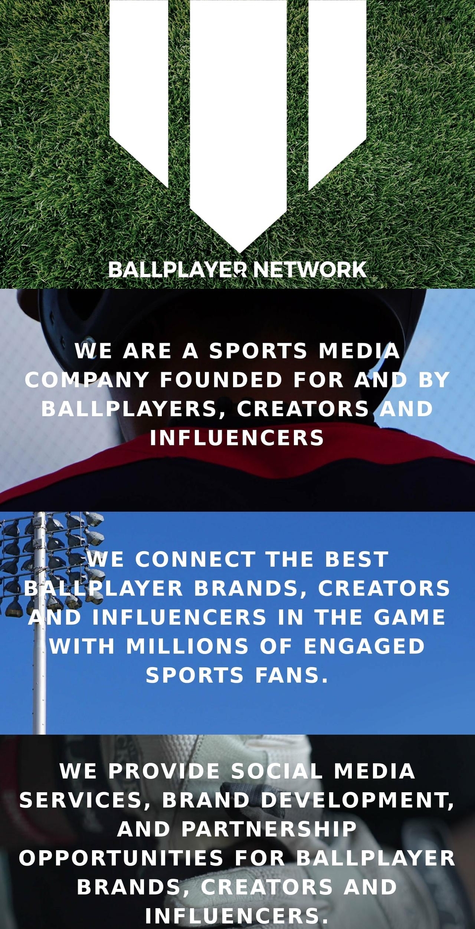 ballplayernetwork.com shopify website screenshot