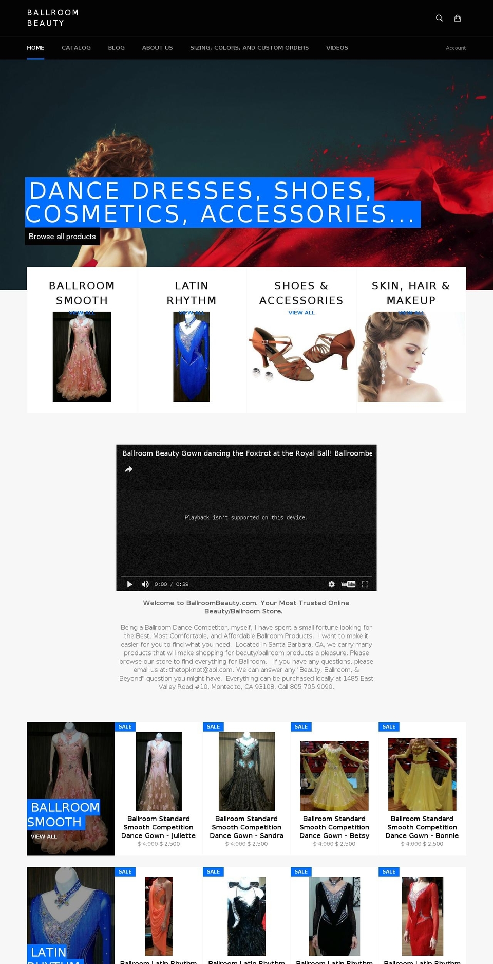 ballroombeauty.com shopify website screenshot