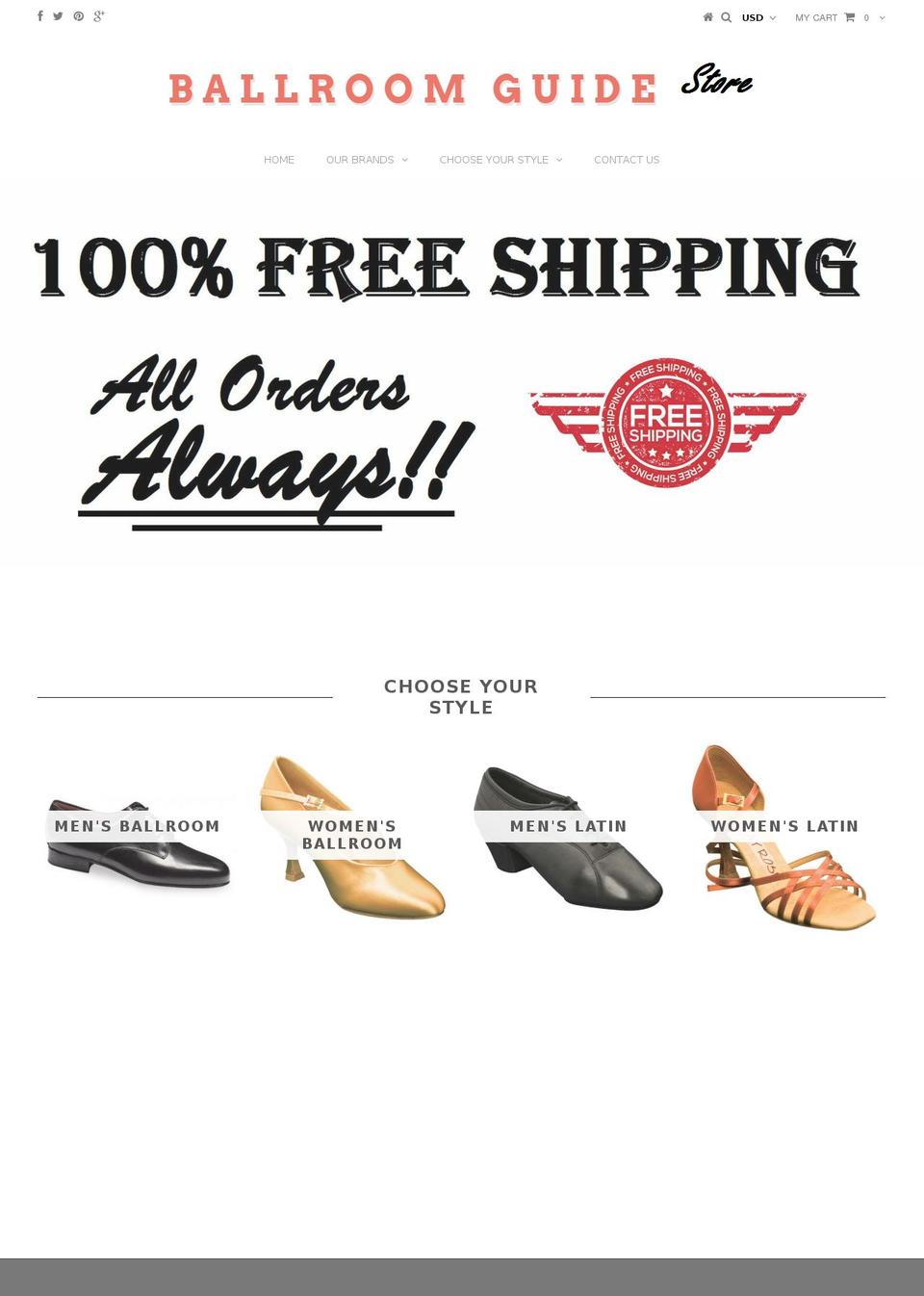 ballroomguidestore.com — Shopify storefront screenshot