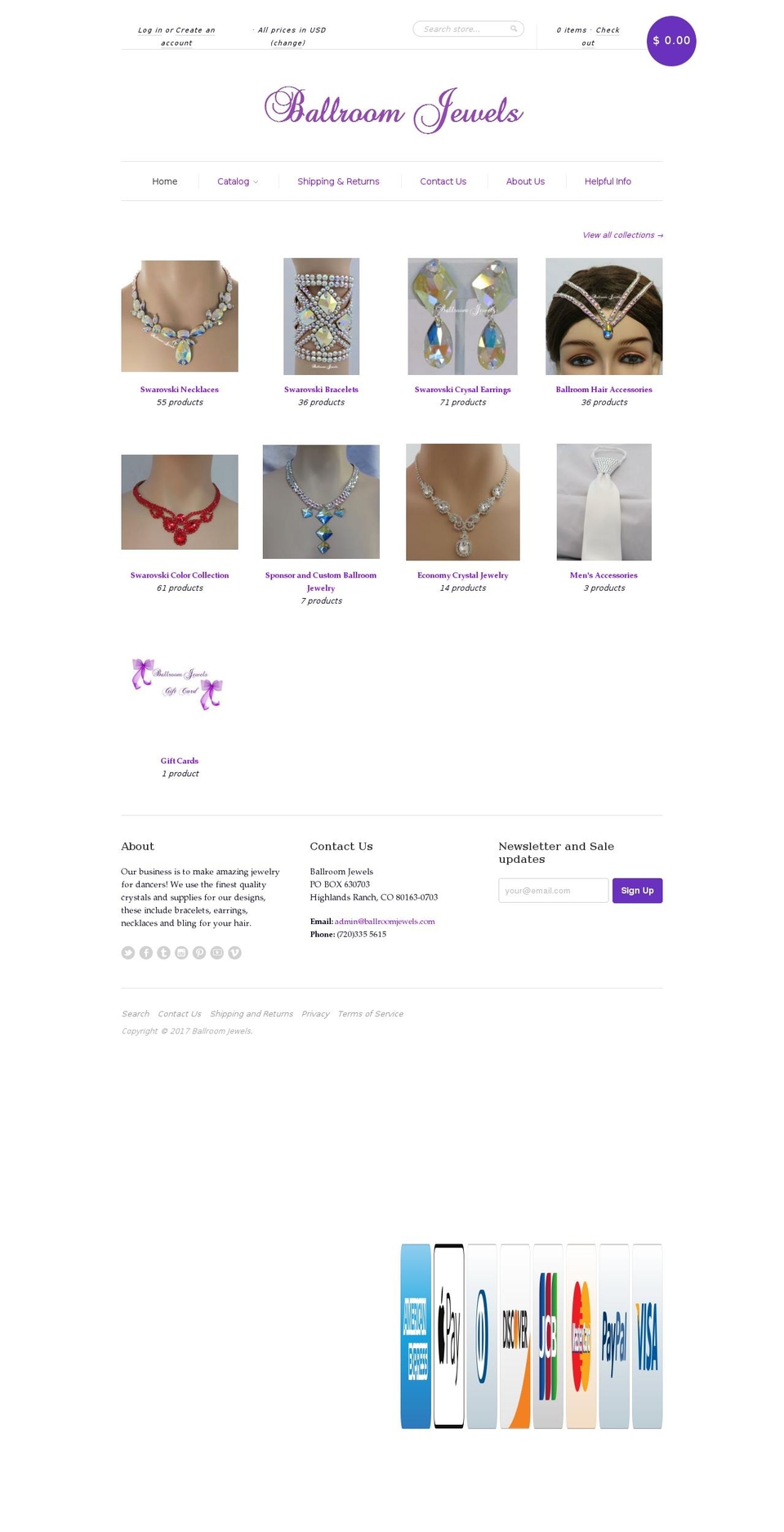 ballroomjewels.com shopify website screenshot