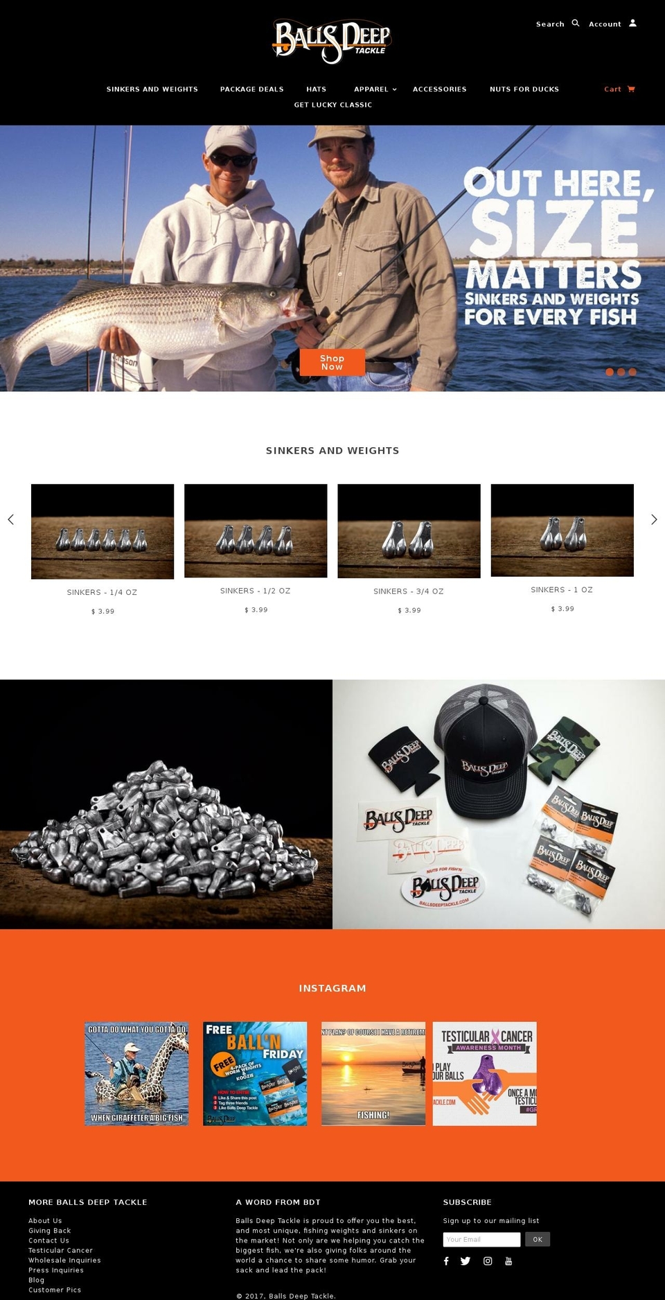 ballsdeepbaits.com shopify website screenshot