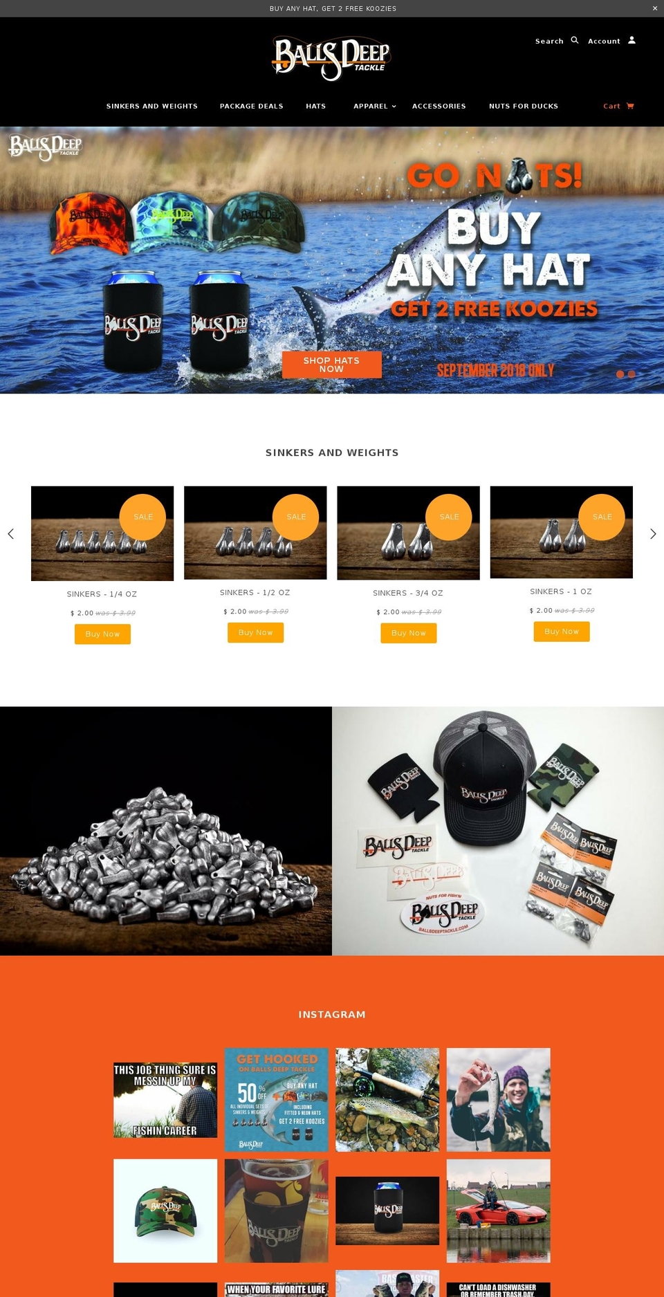ballsdeeptackle.fishing shopify website screenshot