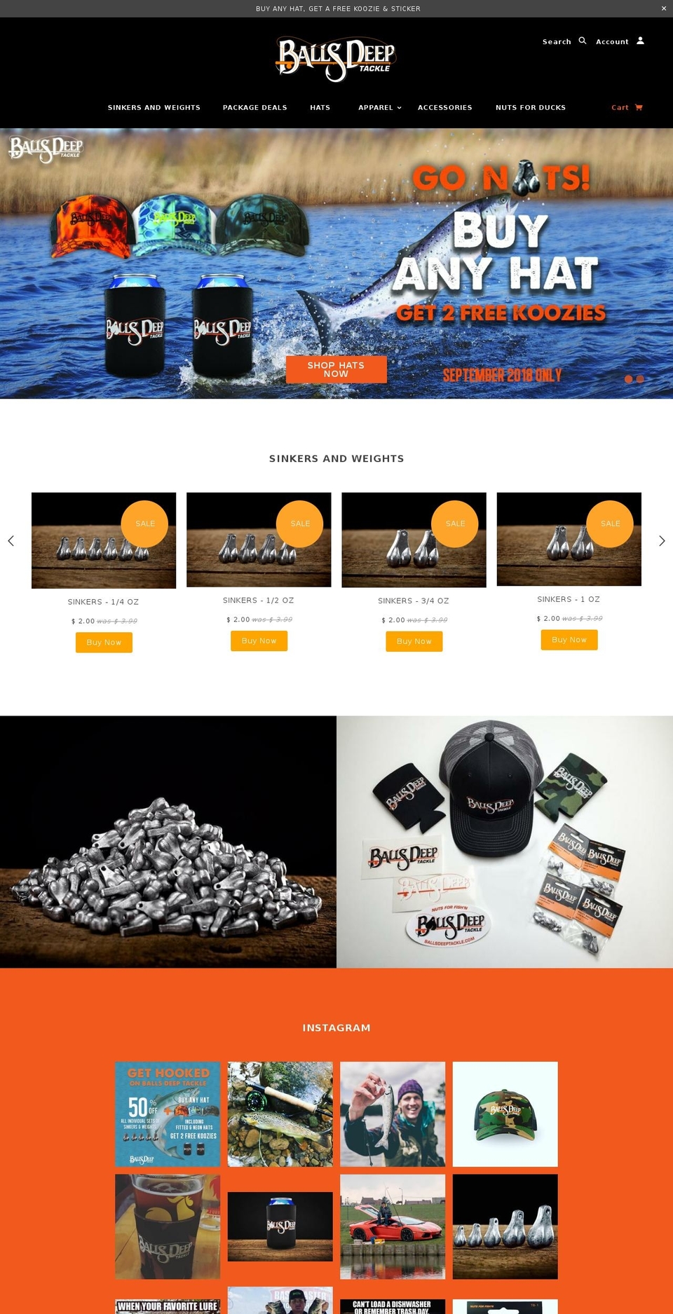 ballsdeeptackle.org shopify website screenshot