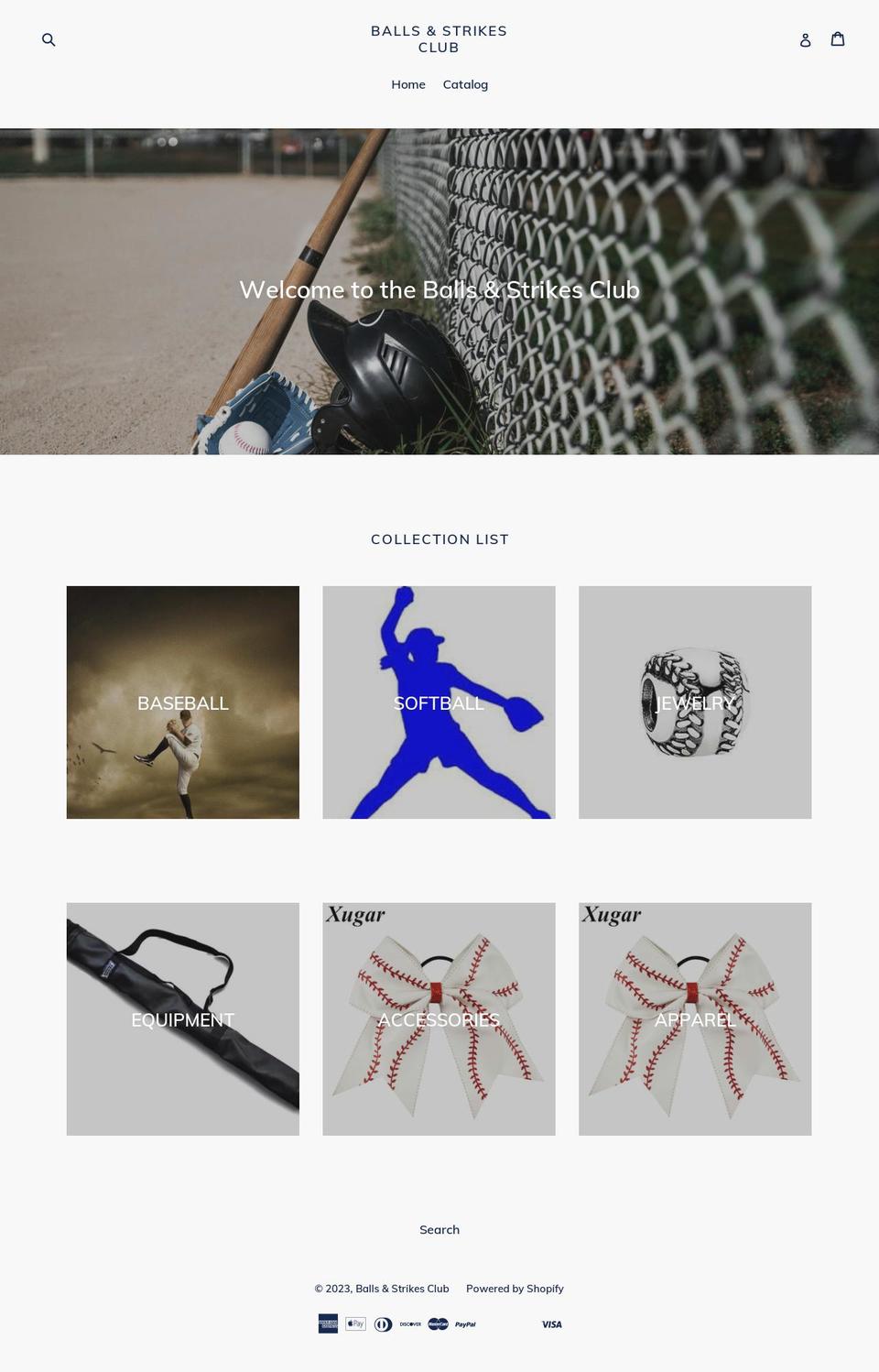 ballsstrikesclub.com — Shopify storefront screenshot