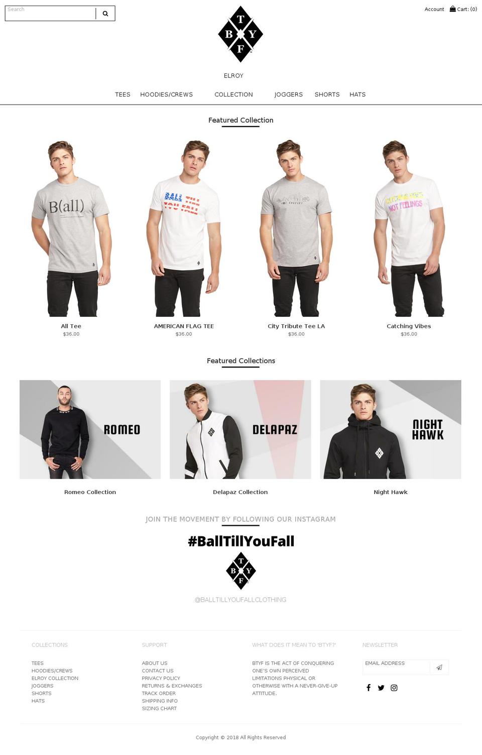 Pelican Vantage Shopify theme site example balltillyoufall.com