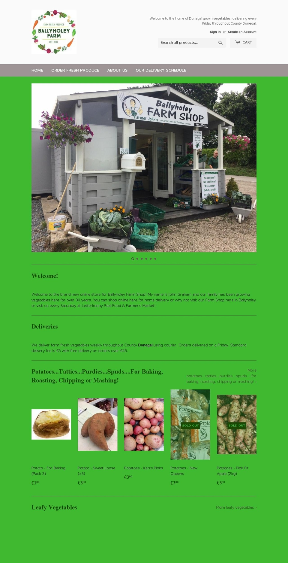 ballyholeyfarmshop.com — Shopify storefront screenshot