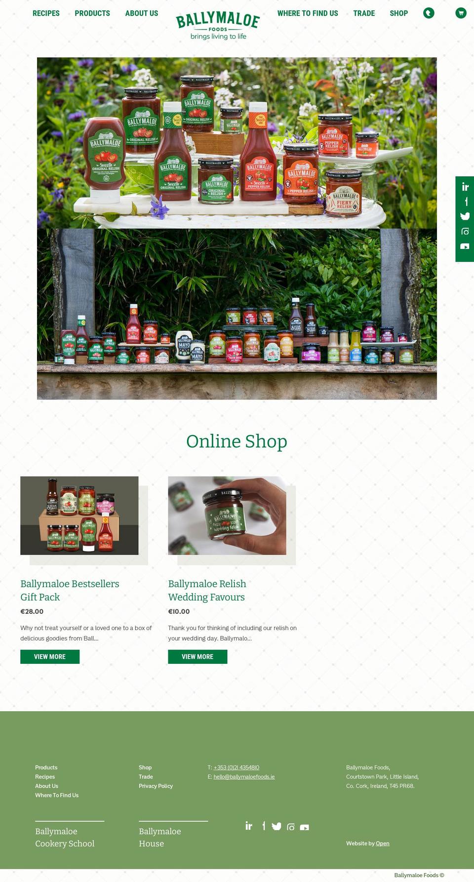 ballymaloe-foods.myshopify.com shopify website screenshot