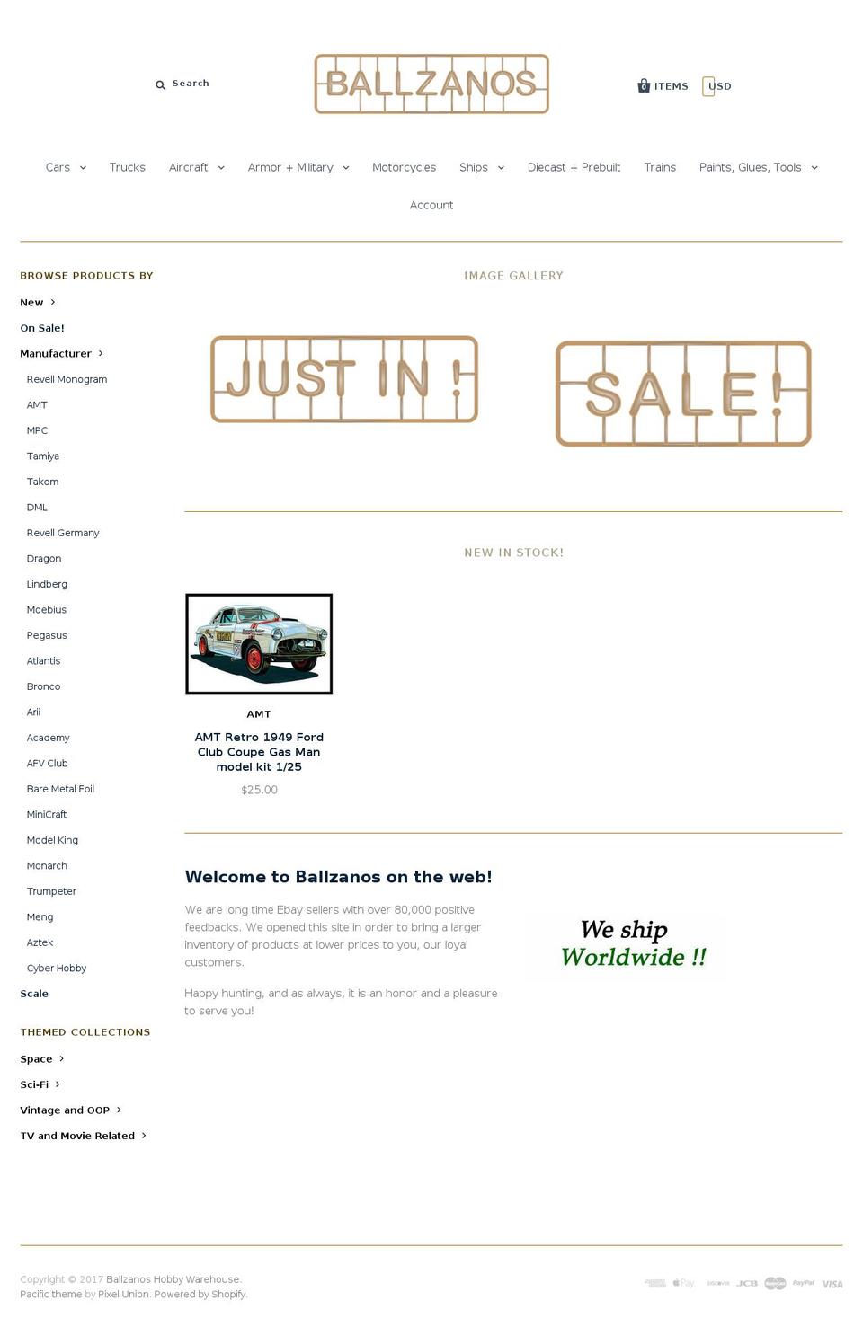 ballzanos.com shopify website screenshot
