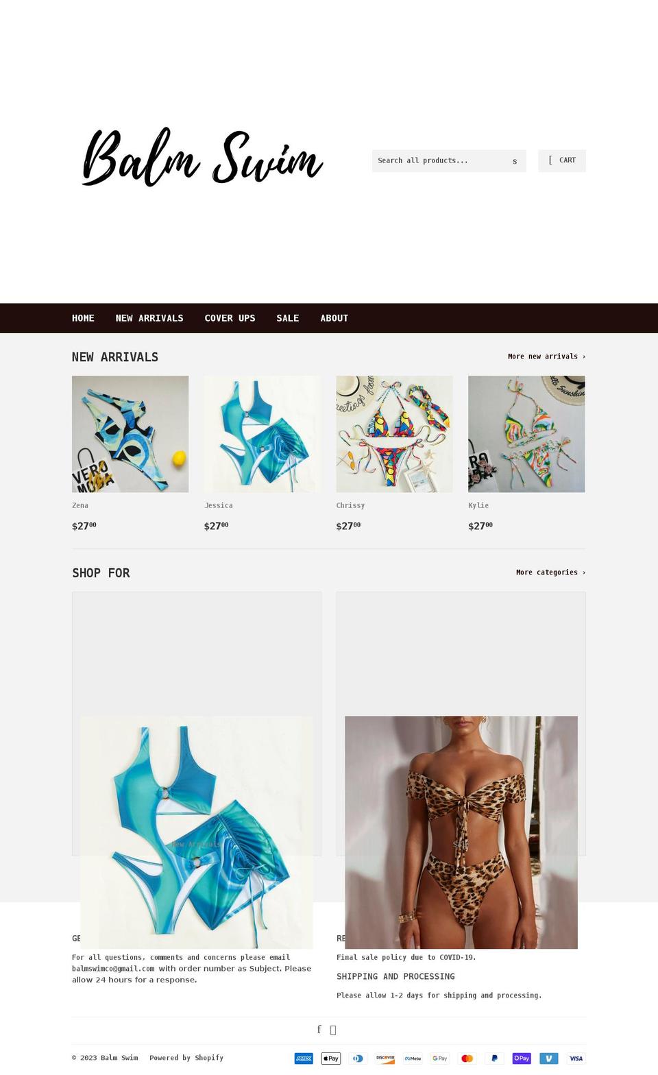 balm-swim.myshopify.com shopify website screenshot