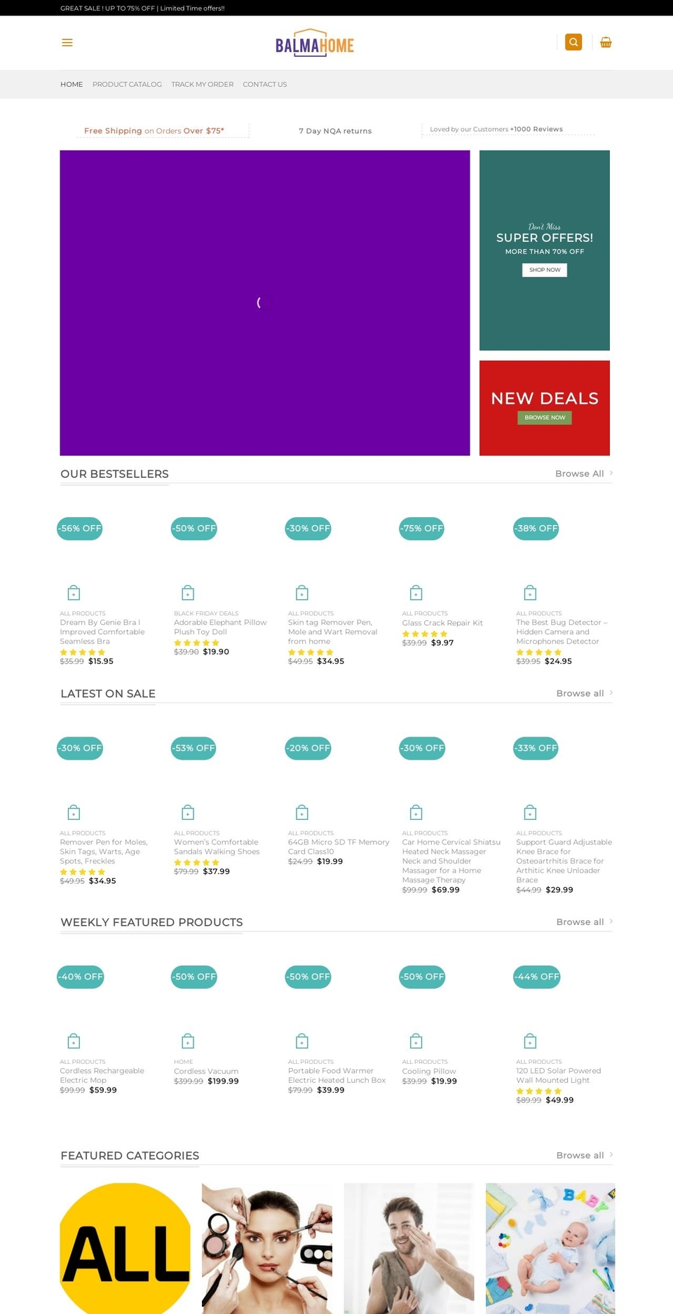 balmahome.com — Shopify storefront screenshot