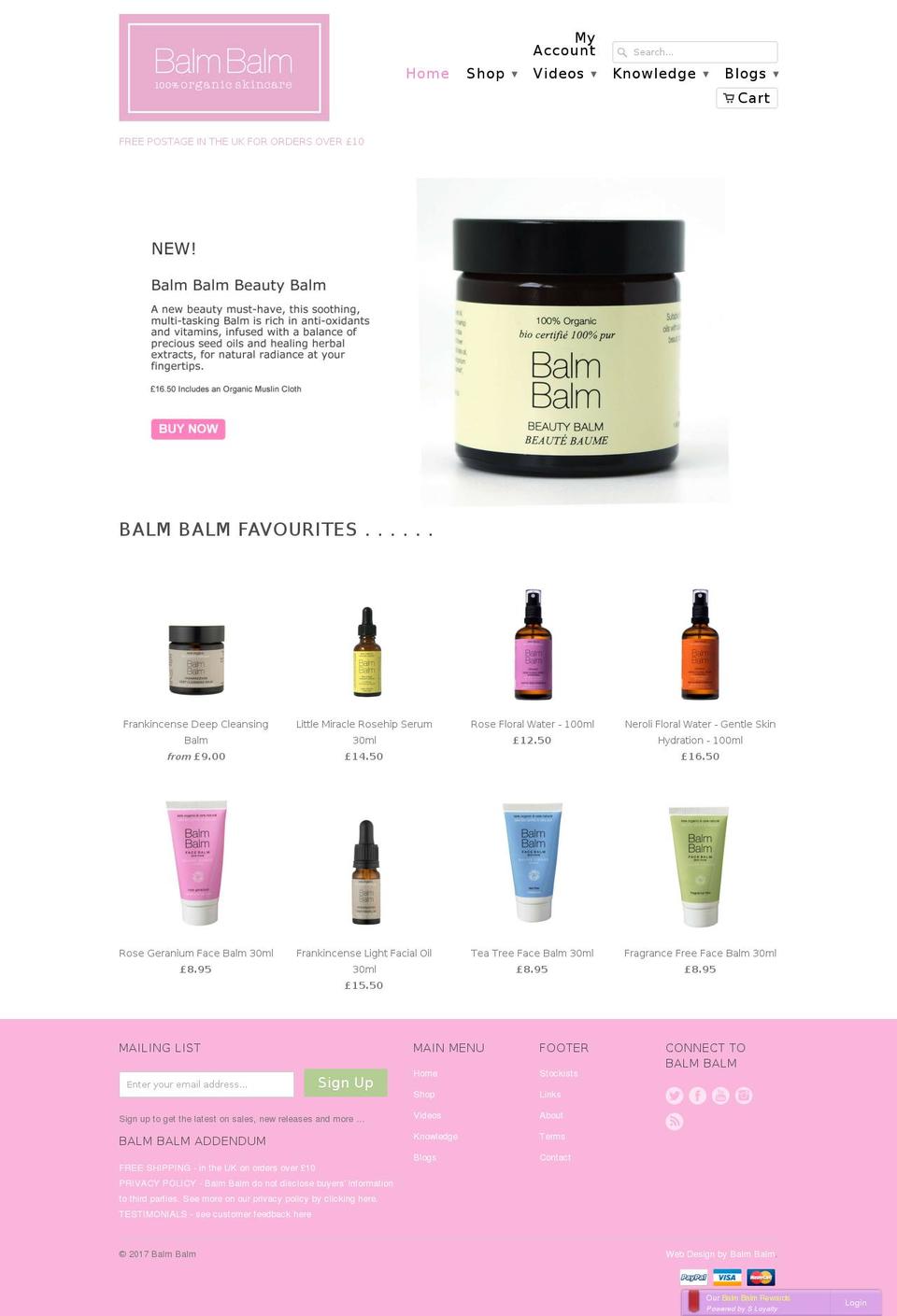 Brooklyn Shopify theme site example balmbalm.com