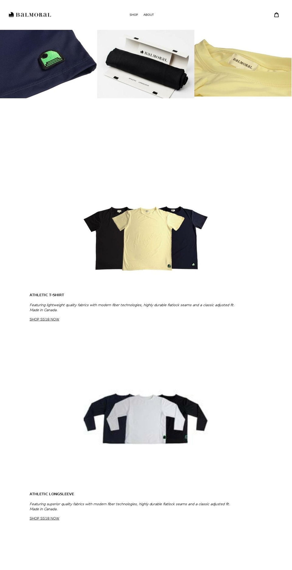 balmoralsports.com — Shopify storefront screenshot