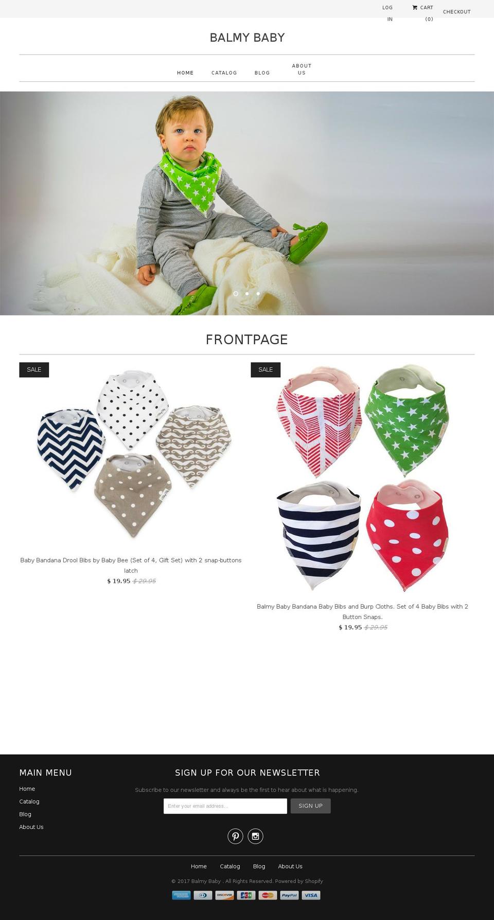 balmybabybibs.com shopify website screenshot