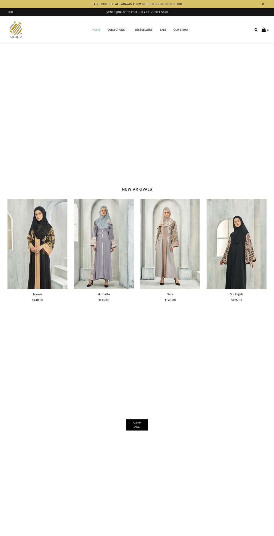 balqeez.com — Shopify storefront screenshot