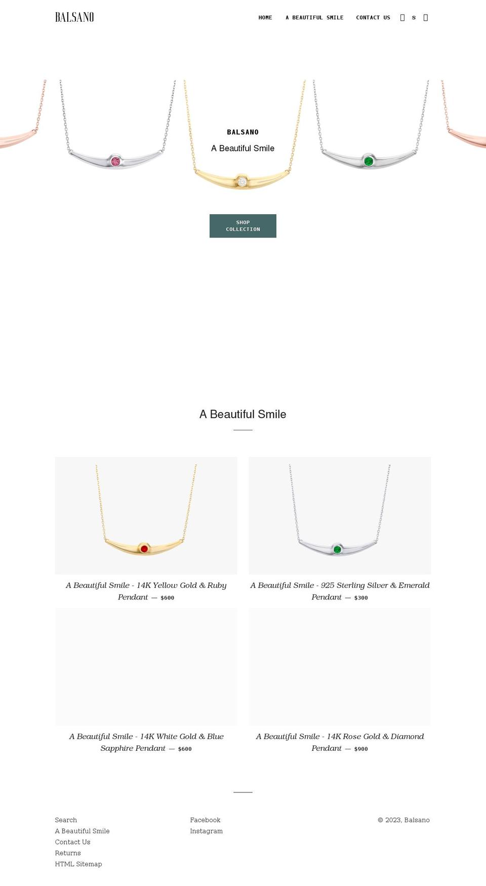 balsano.com shopify website screenshot