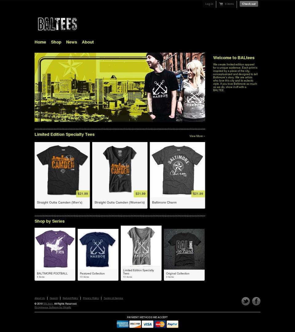baltees.com shopify website screenshot