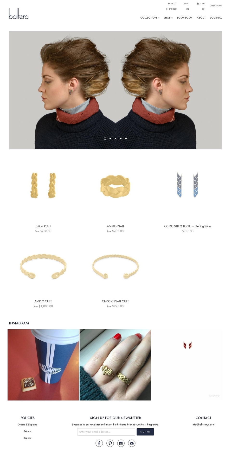 balteranyc.com shopify website screenshot