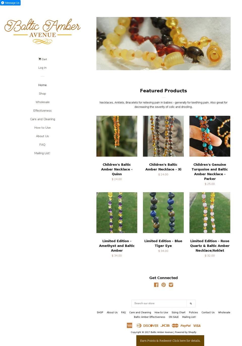 Pop with Installments message Shopify theme site example balticamberavenue.com