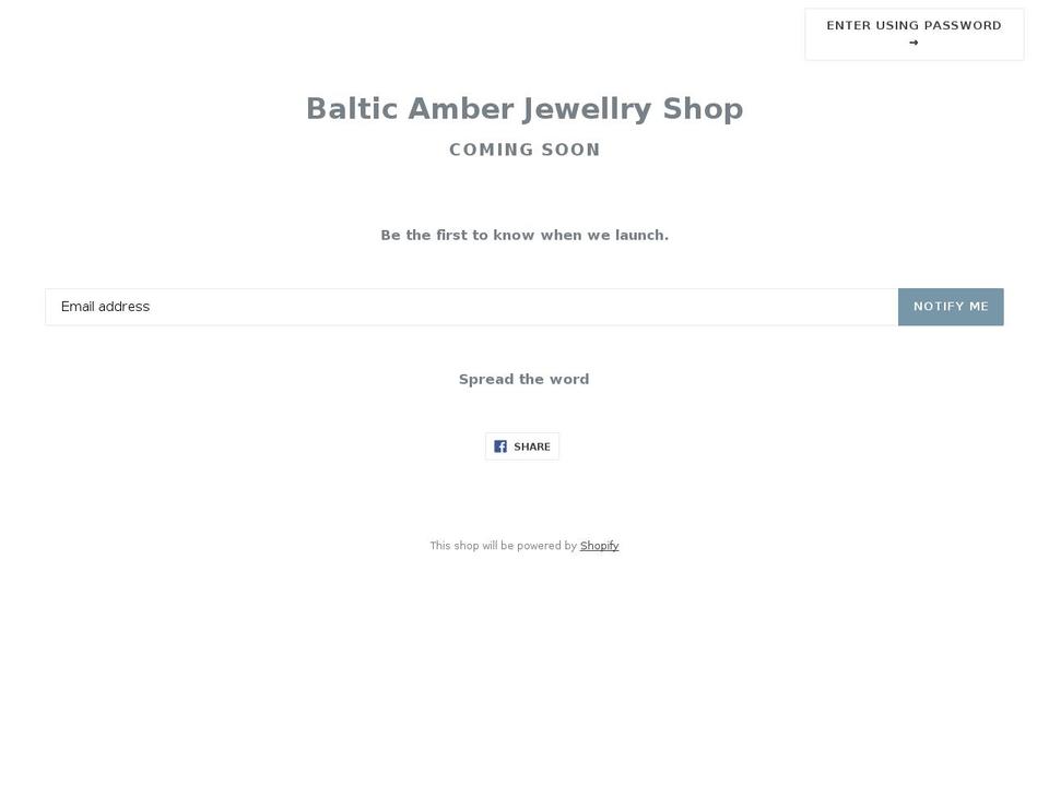 balticamberjewellery.com — Shopify storefront screenshot