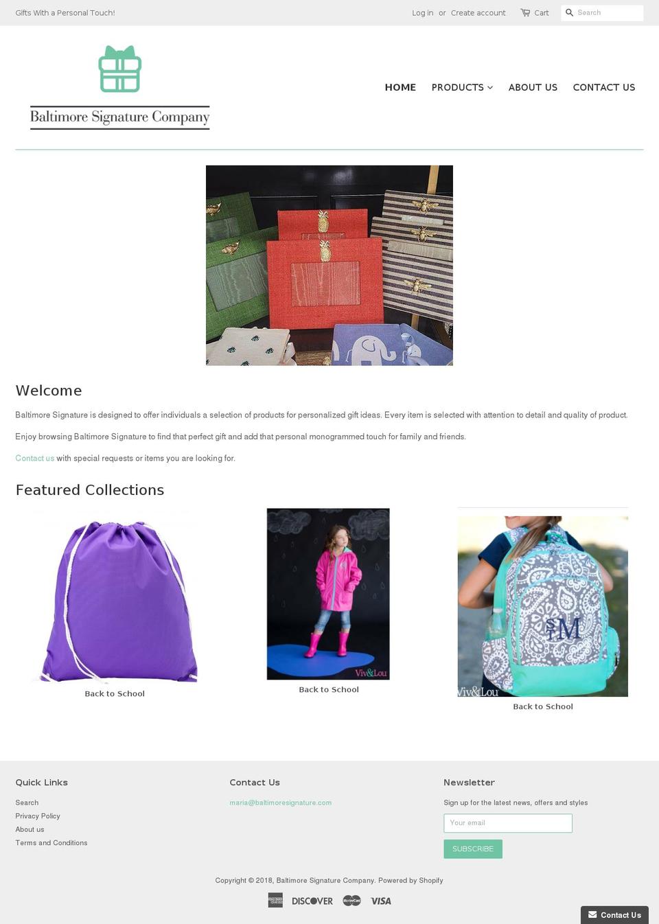 baltimoresignature.com — Shopify storefront screenshot
