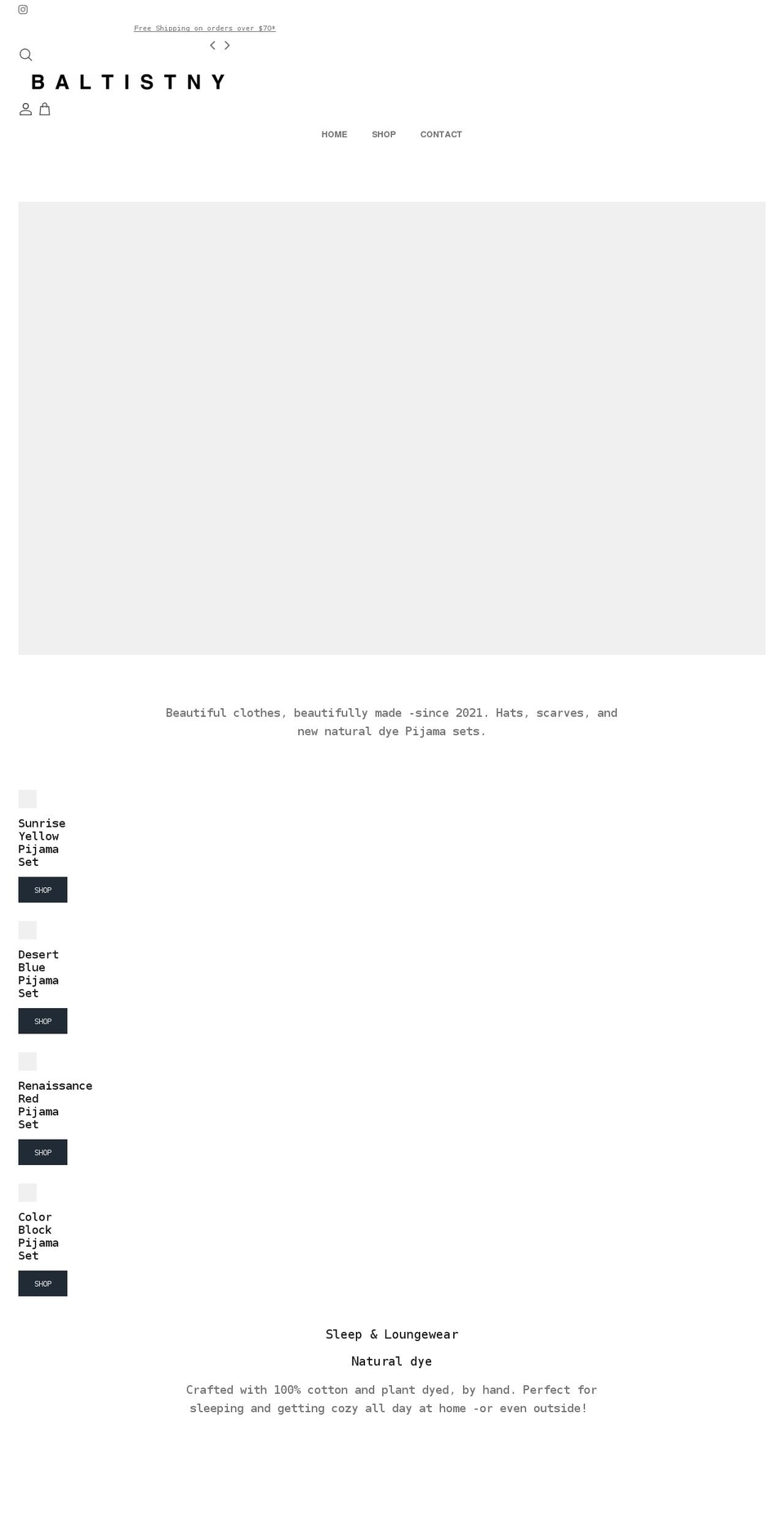 baltistny.com shopify website screenshot