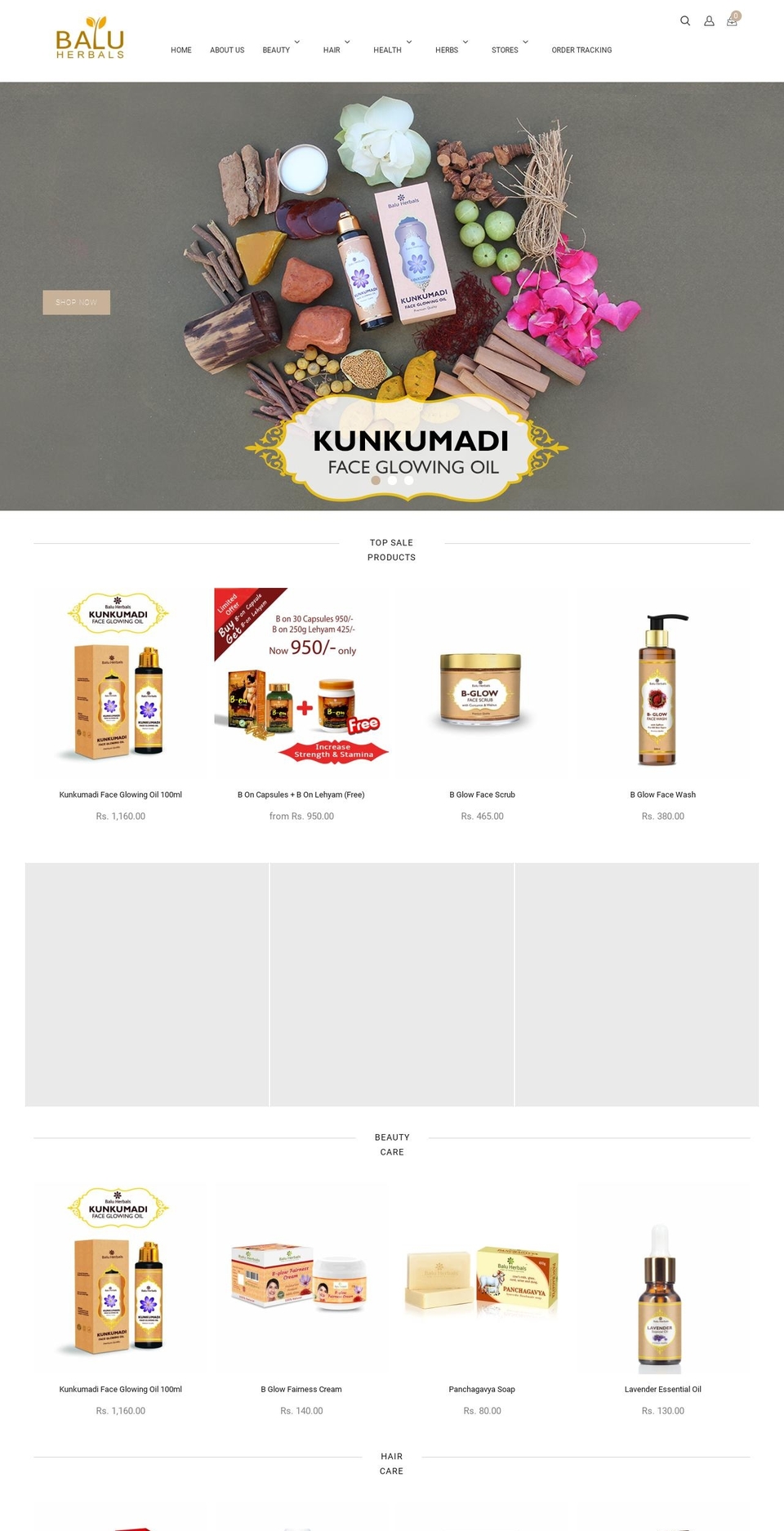 baluherbals.com shopify website screenshot