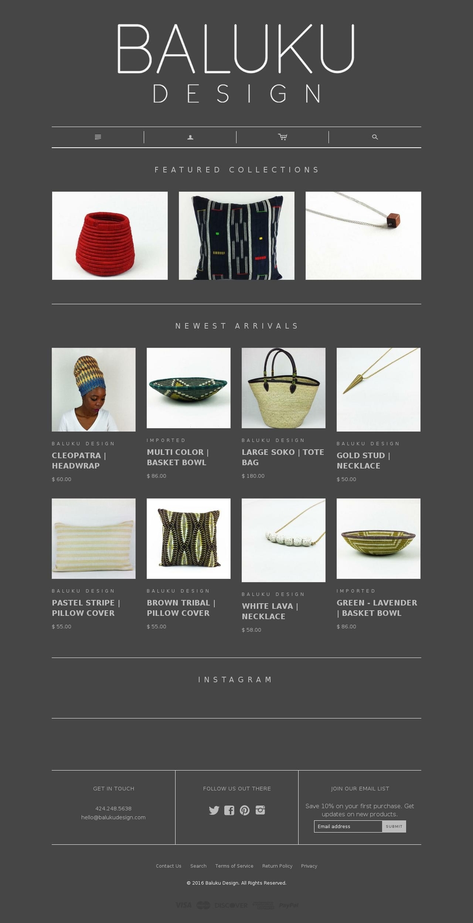 balukudesign.com shopify website screenshot