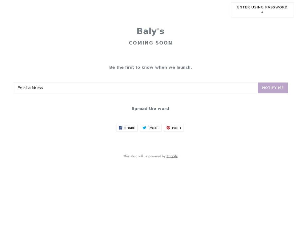balysclothing.com shopify website screenshot