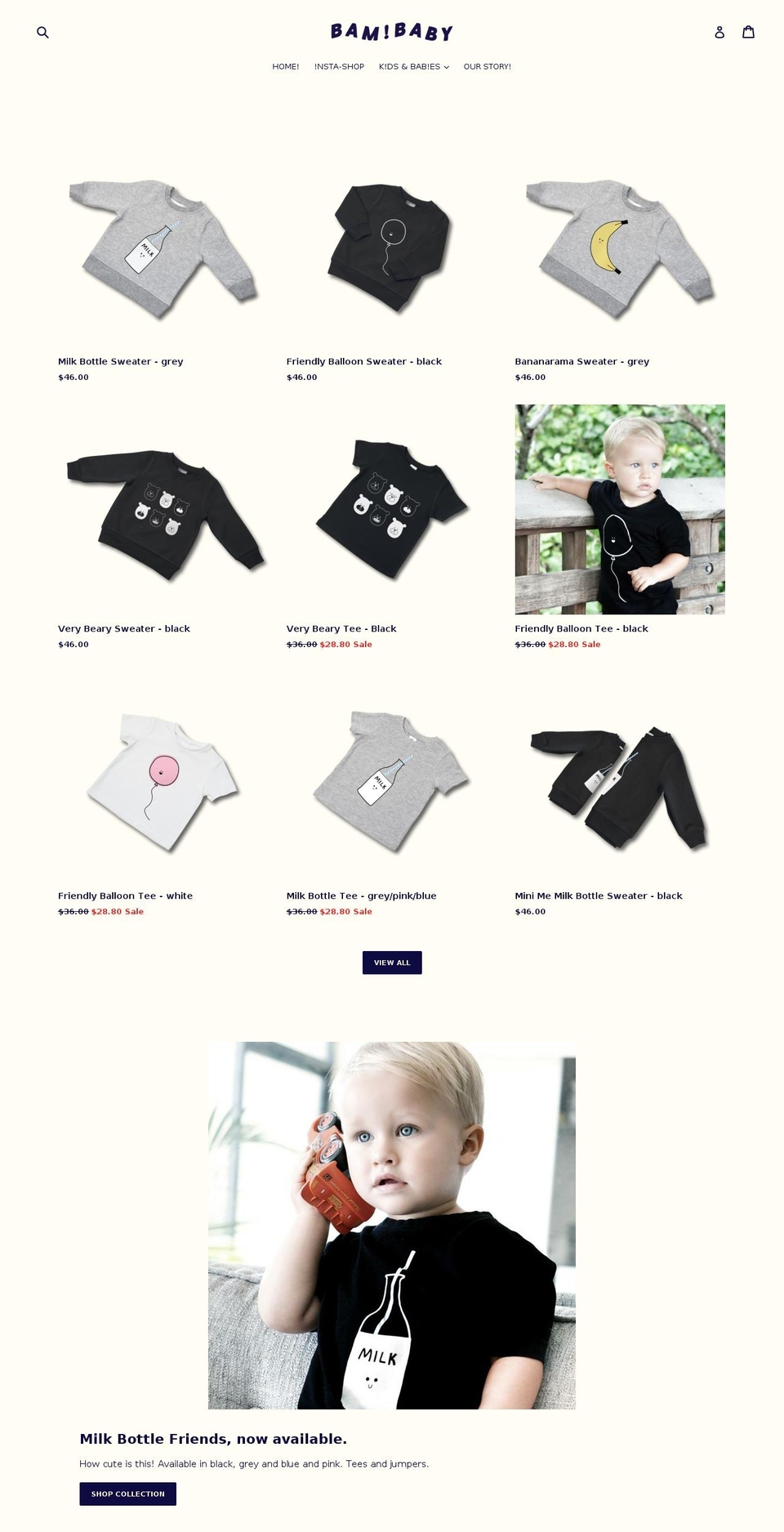 bam-baby.com shopify website screenshot