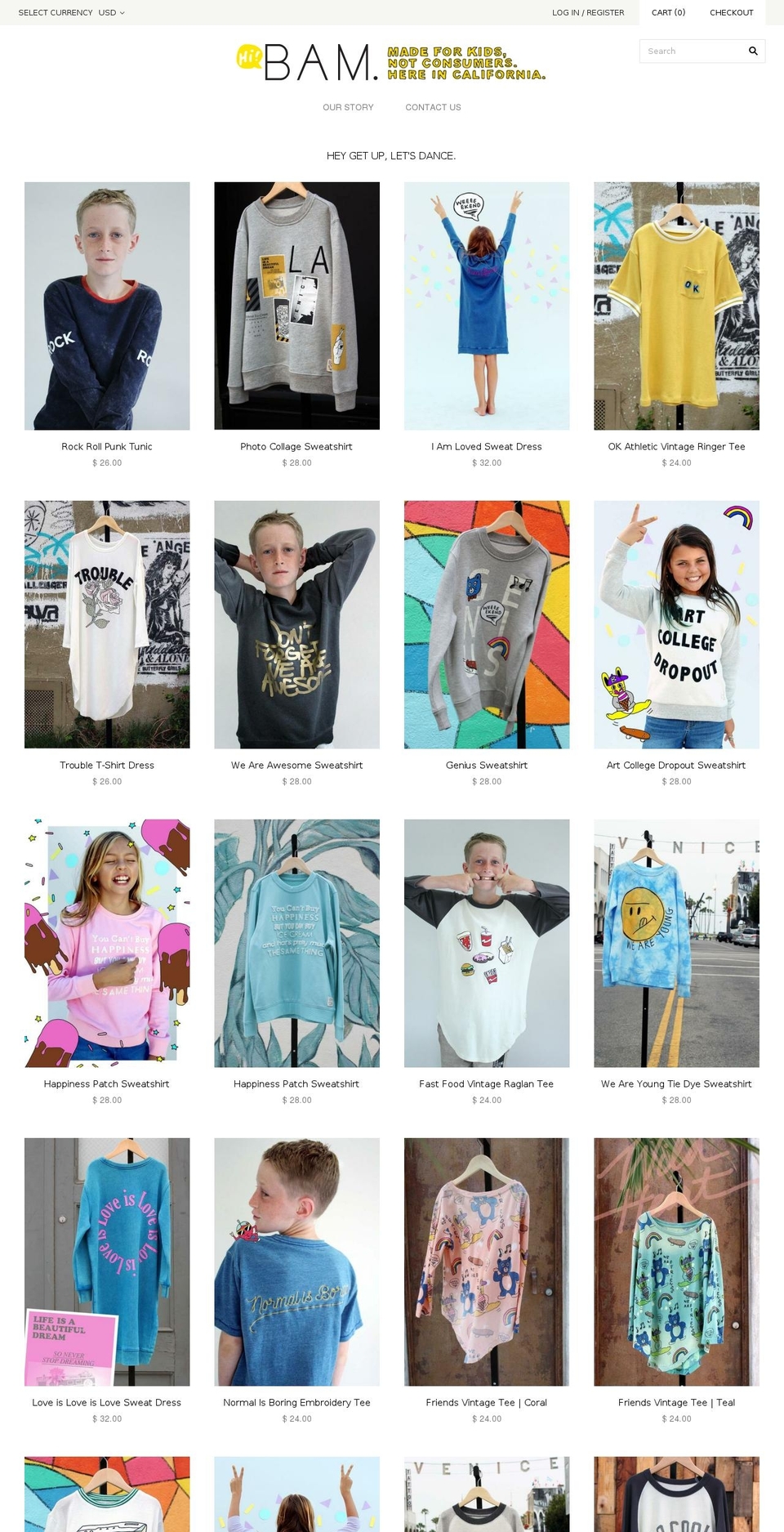 bam-kids.com shopify website screenshot
