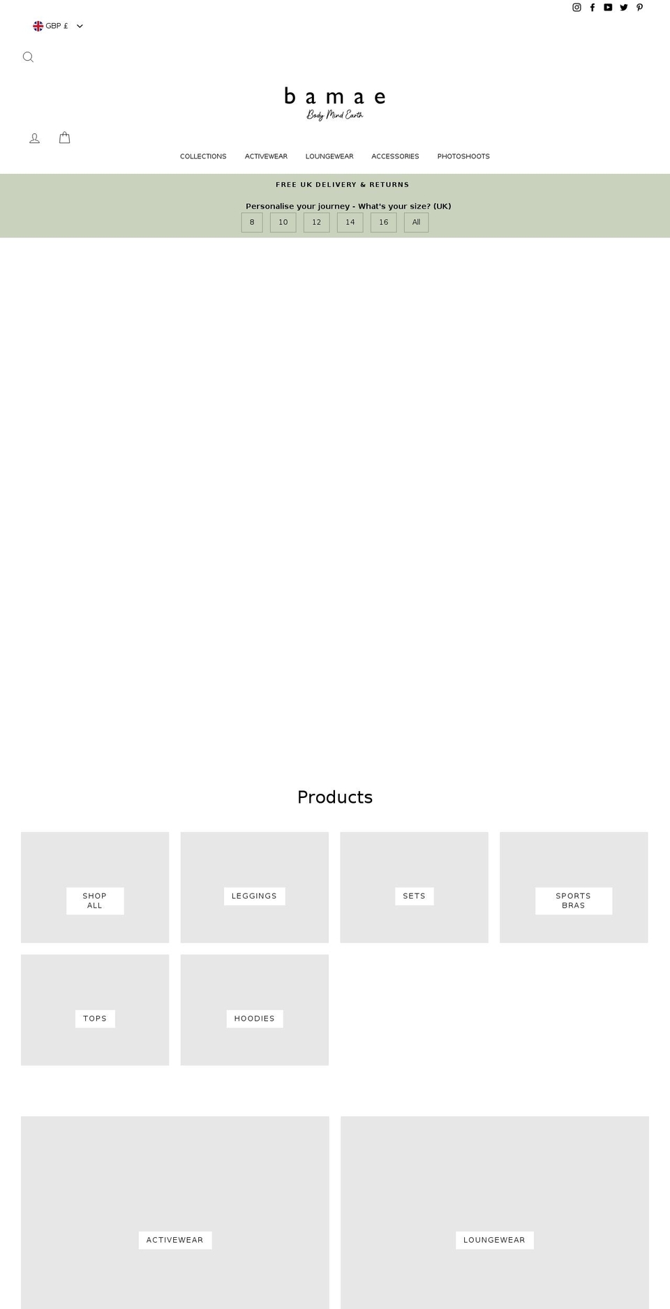bamae.com shopify website screenshot