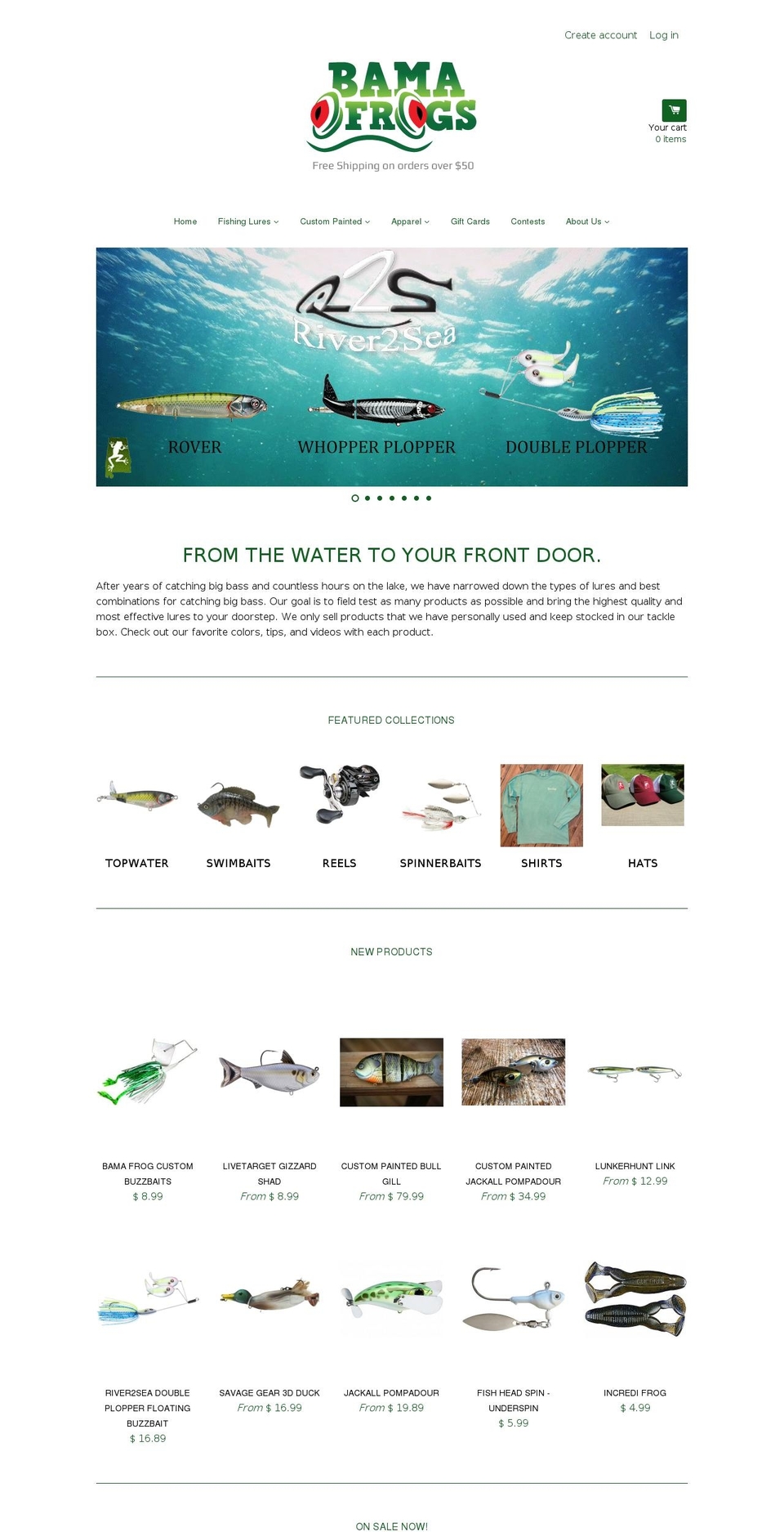 bamafrog.com shopify website screenshot