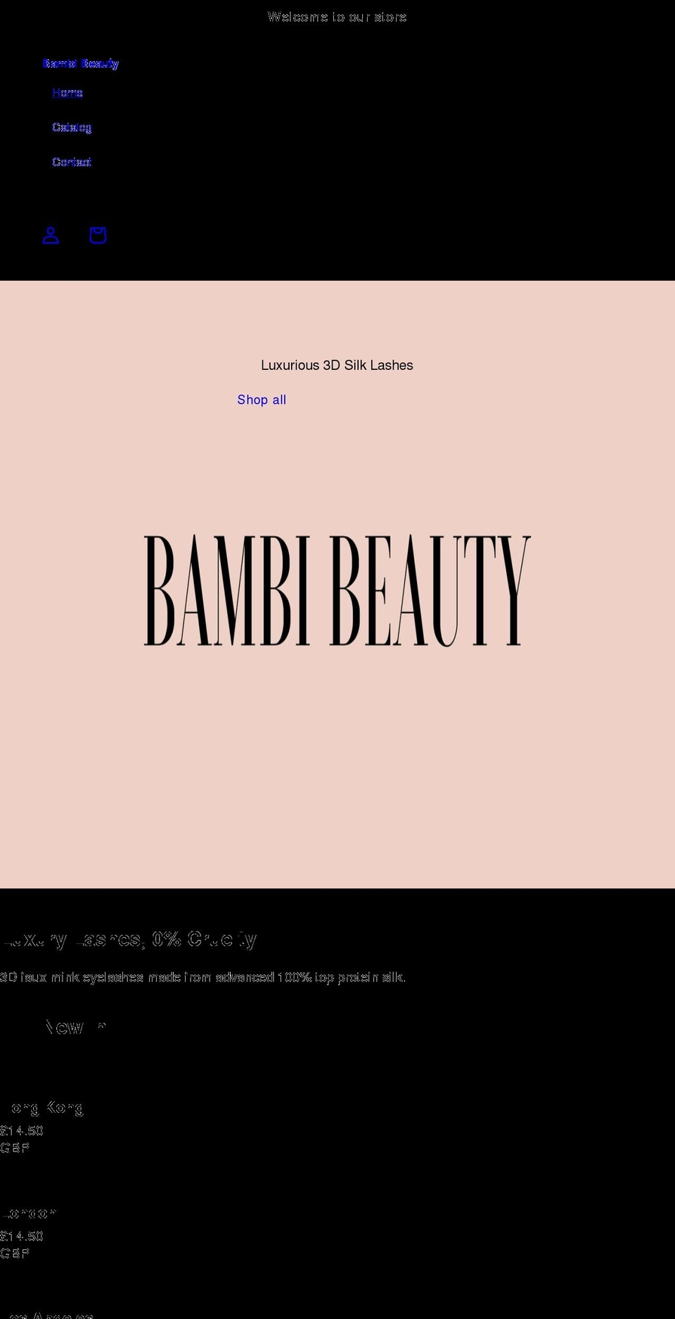 bambibeauty.co.uk shopify website screenshot