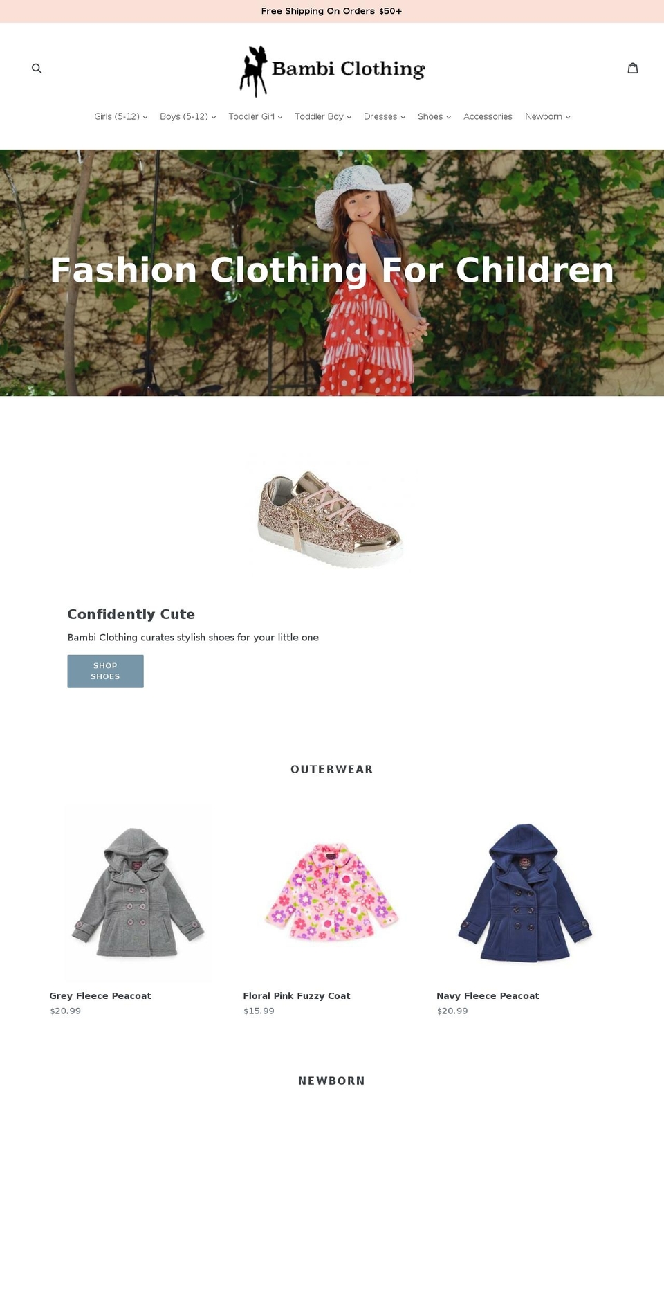 bambiclothing.com — Shopify storefront screenshot
