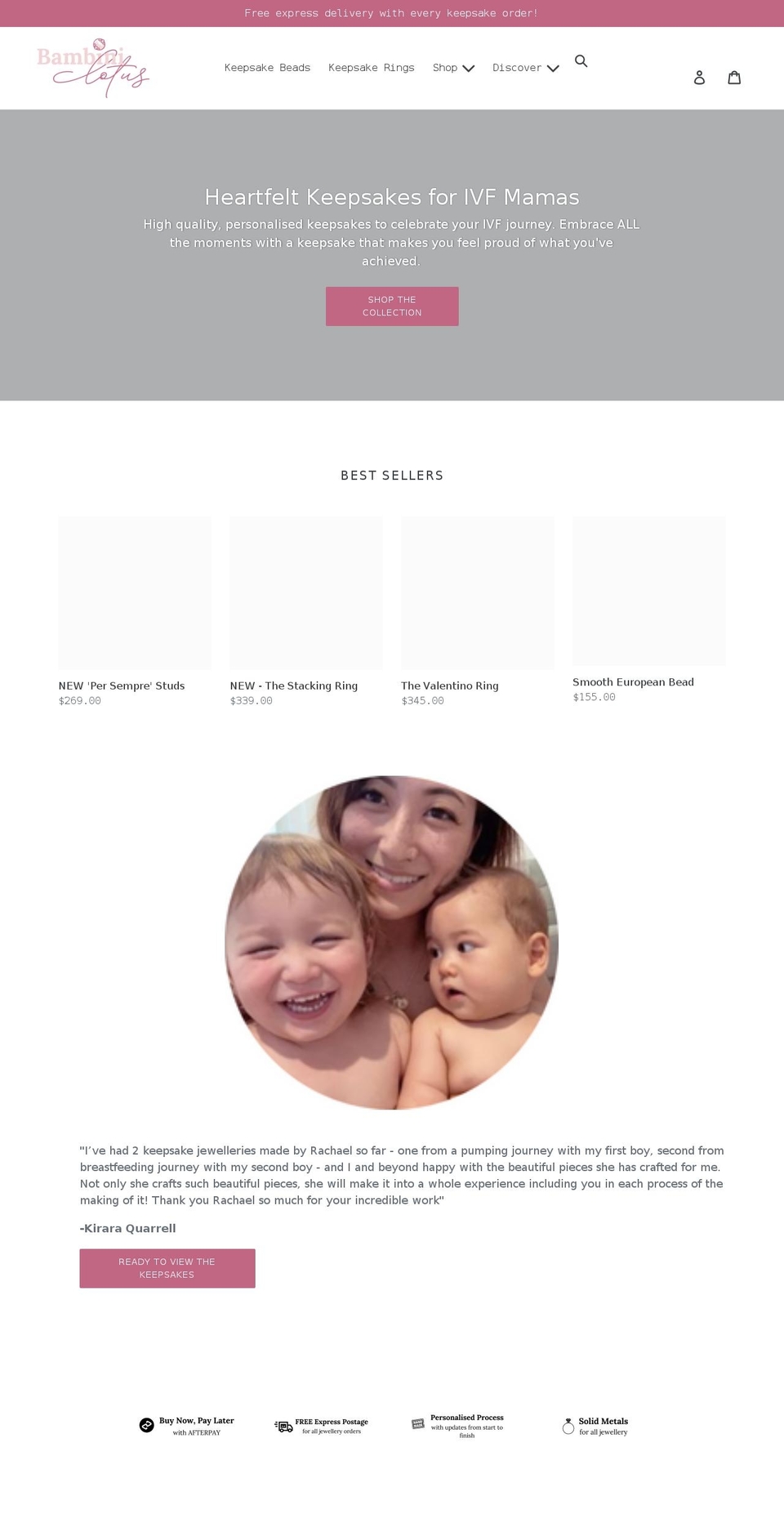 bambinilotus.com.au shopify website screenshot