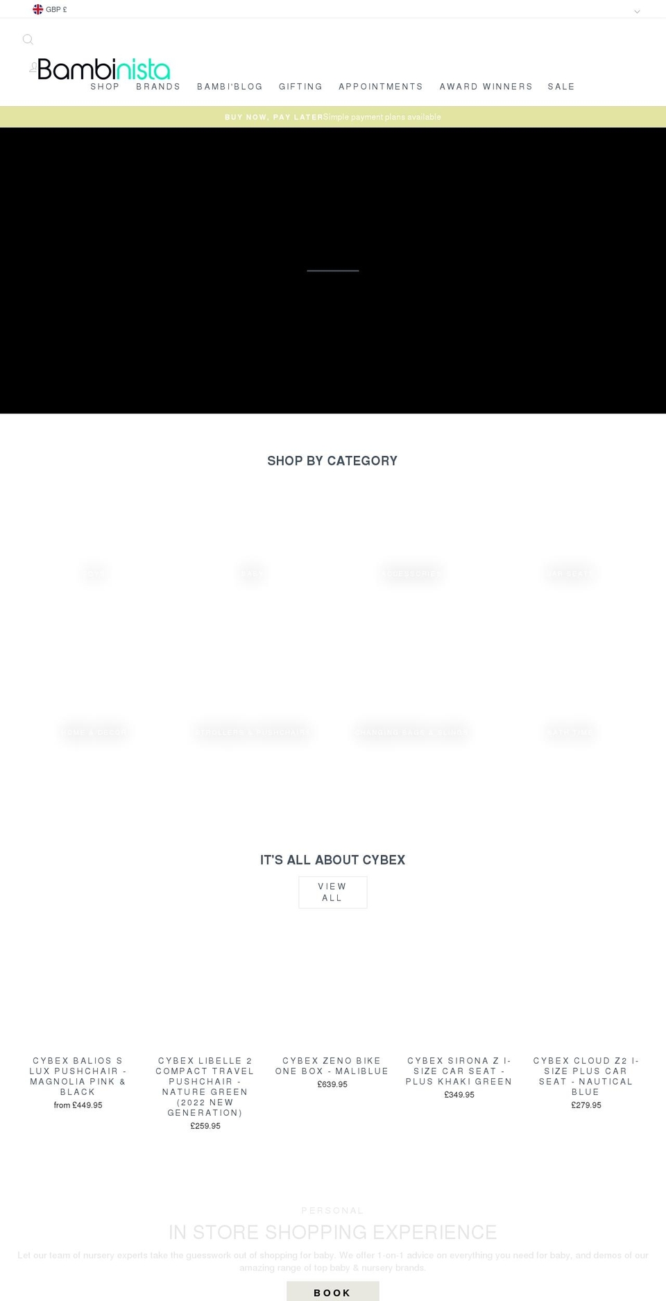 bambinista.com — Shopify storefront screenshot