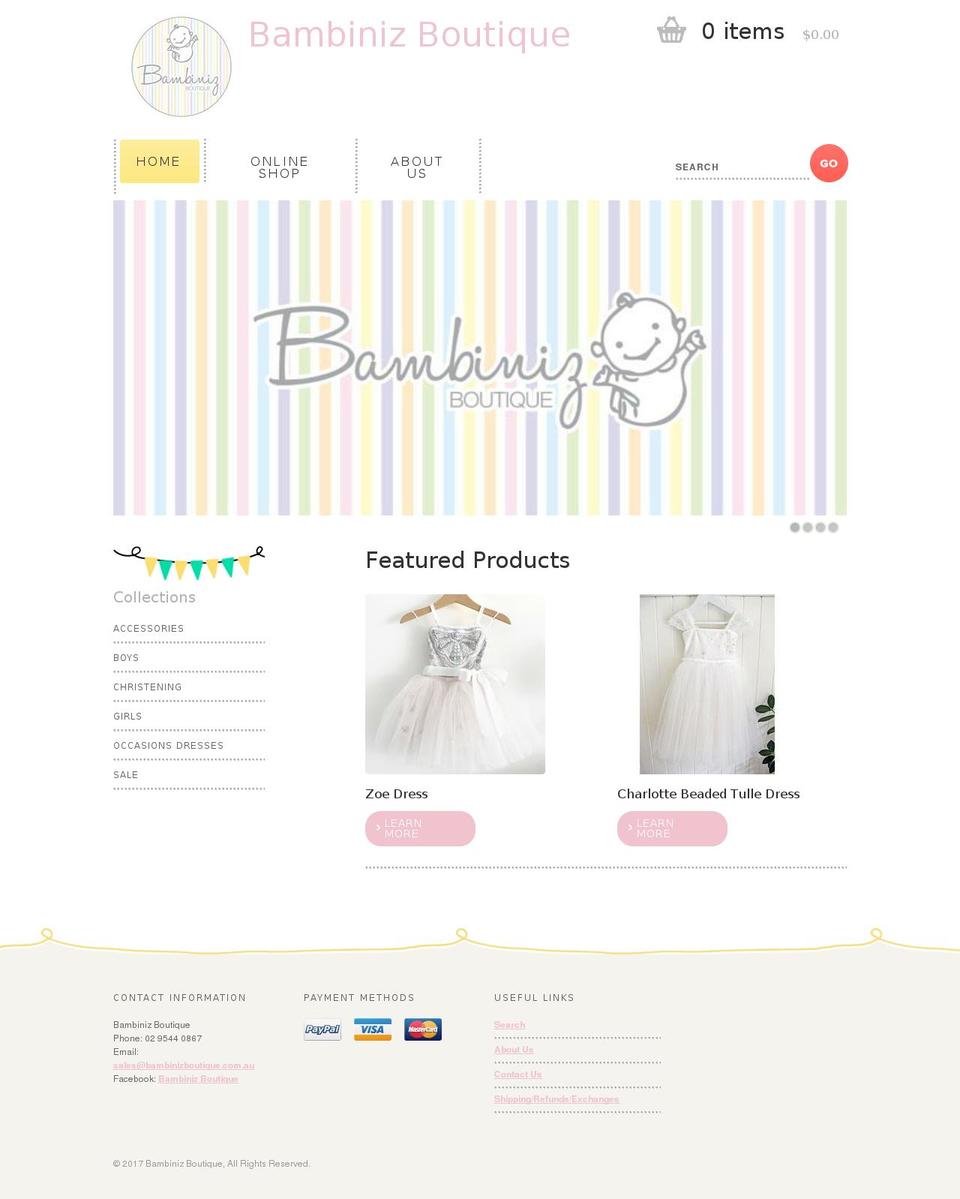 Philadelphia Shopify theme site example bambinizboutique.com.au