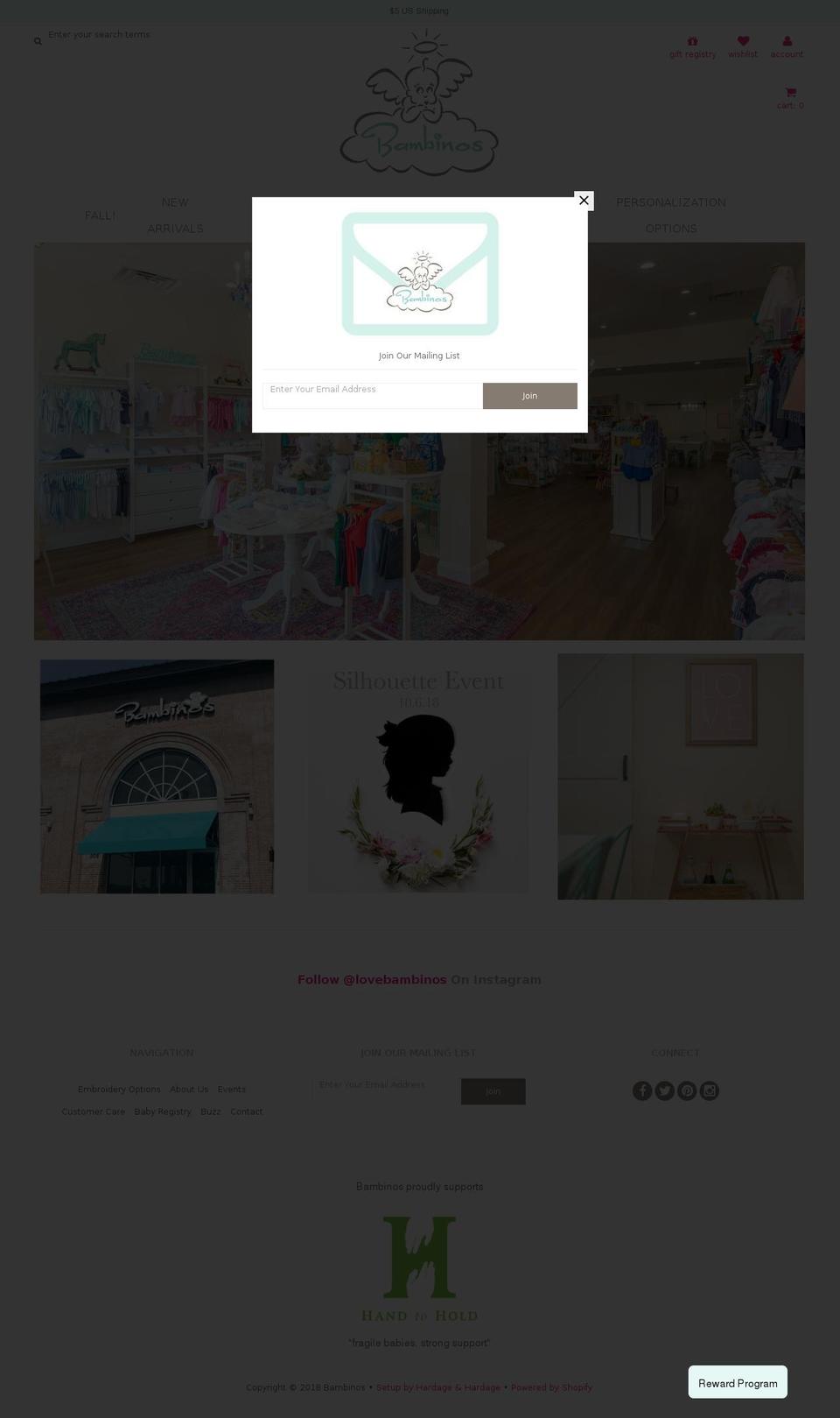 bambinos.boutique shopify website screenshot