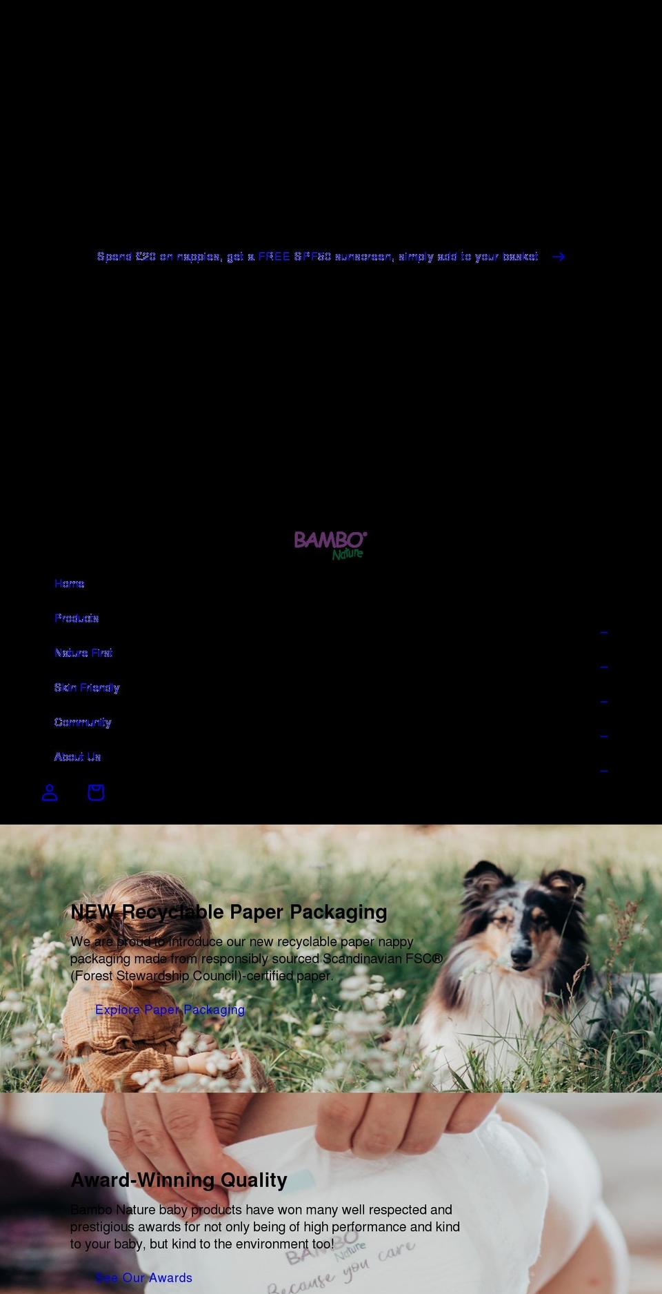 bambo-nature.co.uk shopify website screenshot