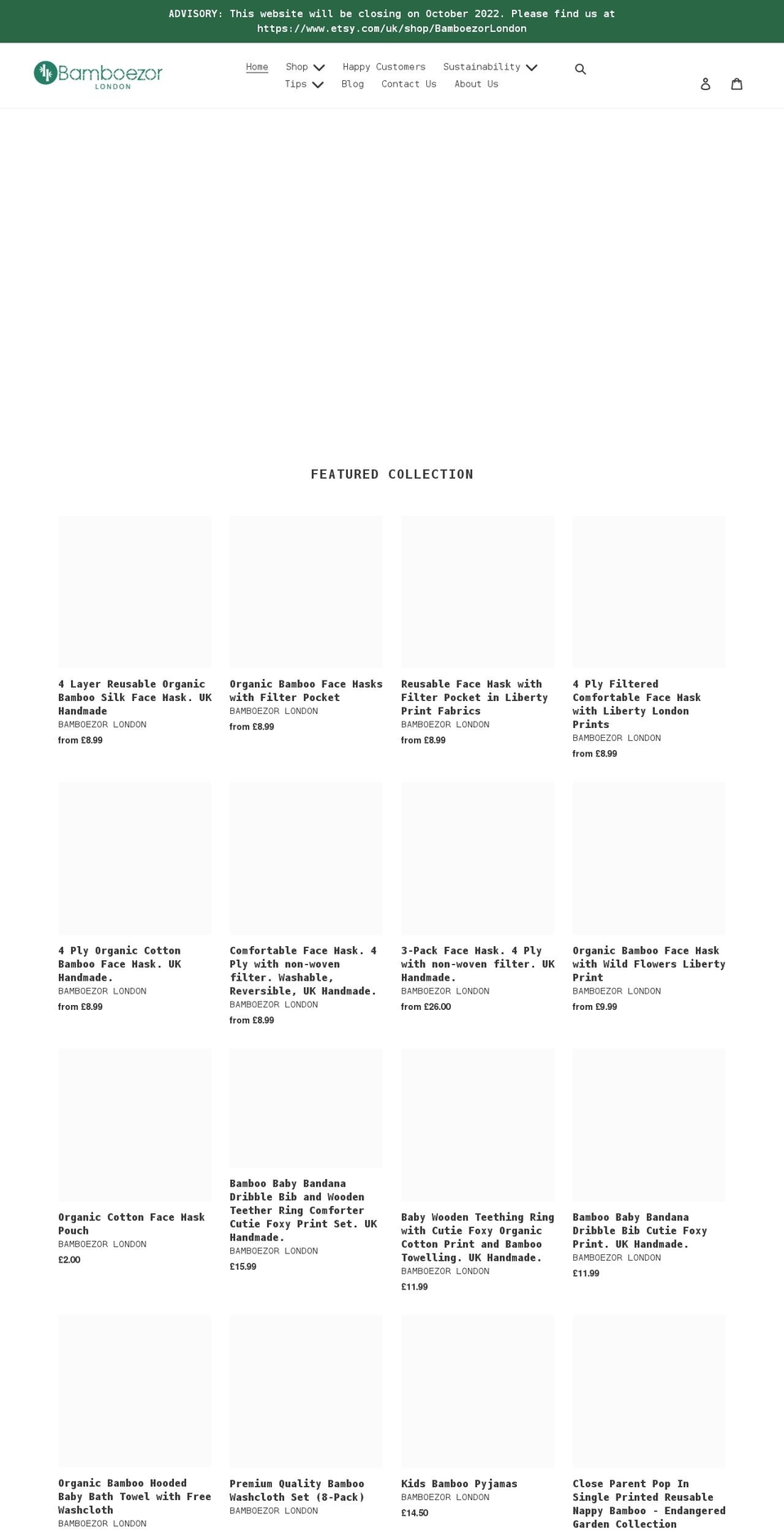 bamboezorlondon.com shopify website screenshot
