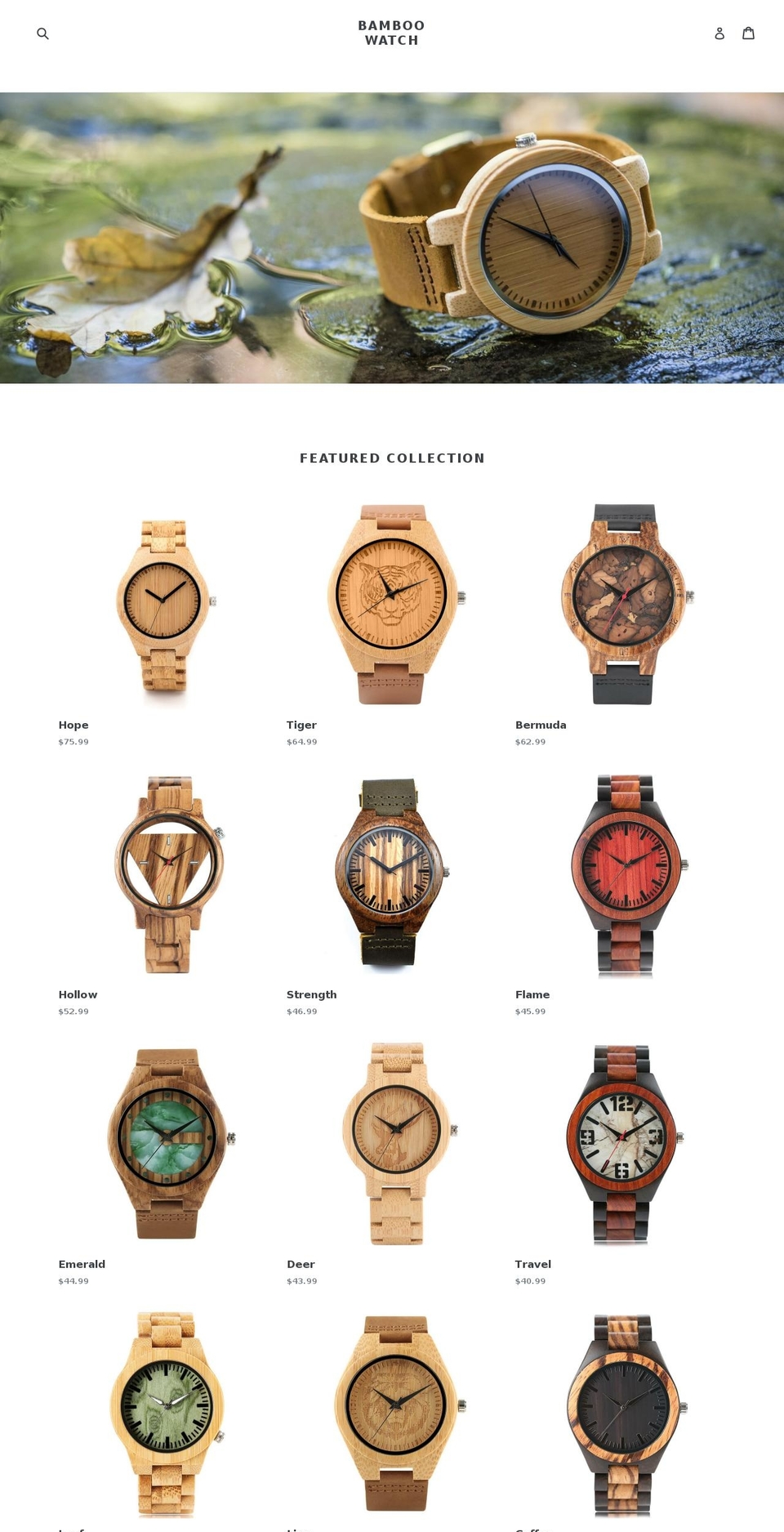 bamboo-watch.com — Shopify storefront screenshot