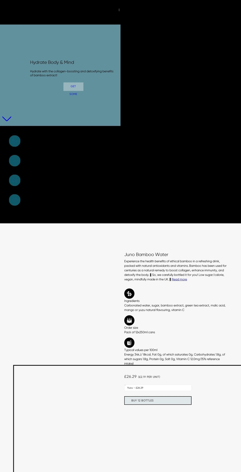 bamboo-water.com shopify website screenshot