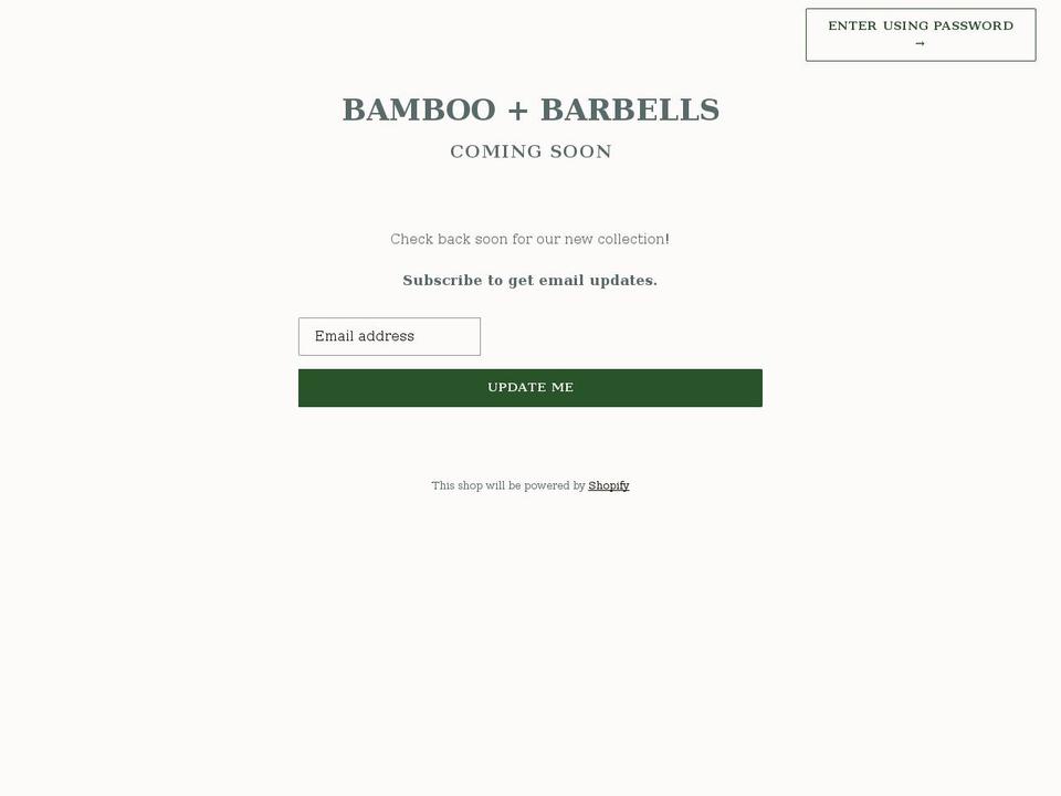 bambooandbarbells.com shopify website screenshot