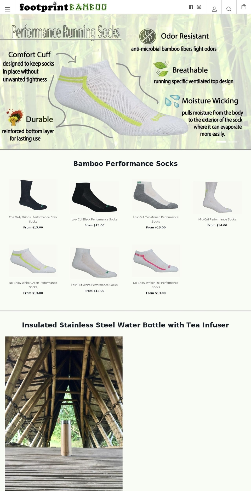 bambooathleticsocks.com — Shopify storefront screenshot
