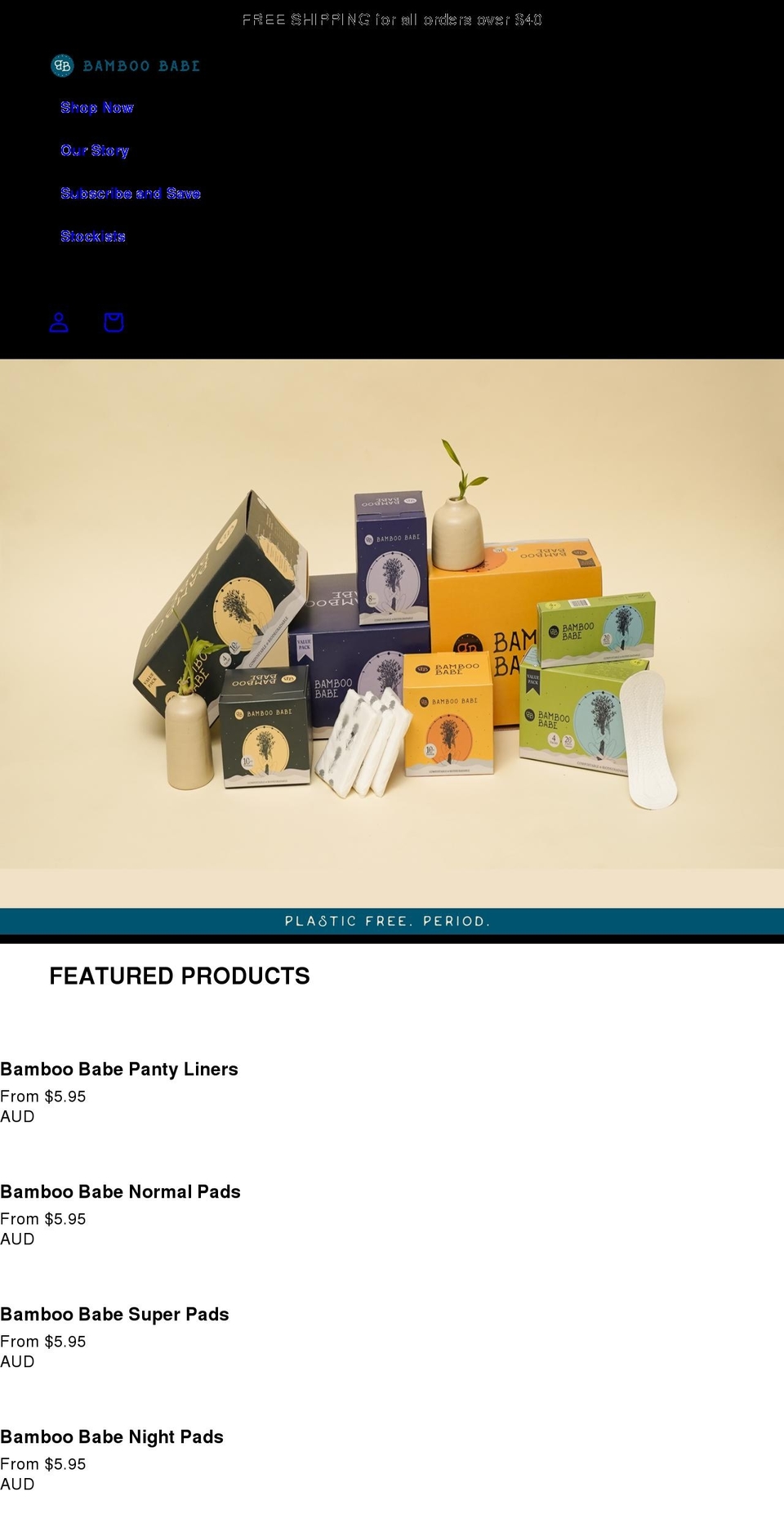 bamboobabe.com.au shopify website screenshot