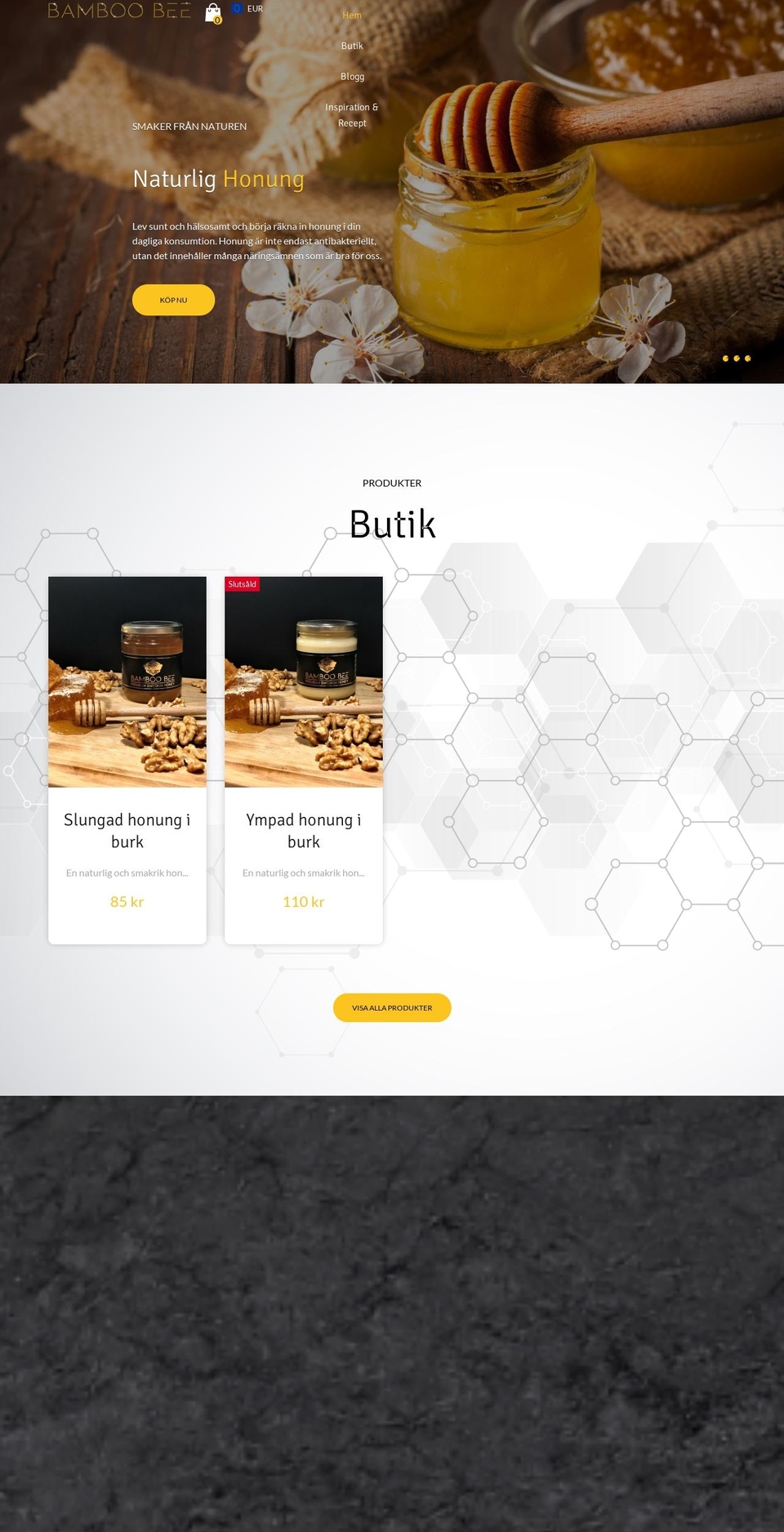Theyni Shopify theme site example bamboobee.se